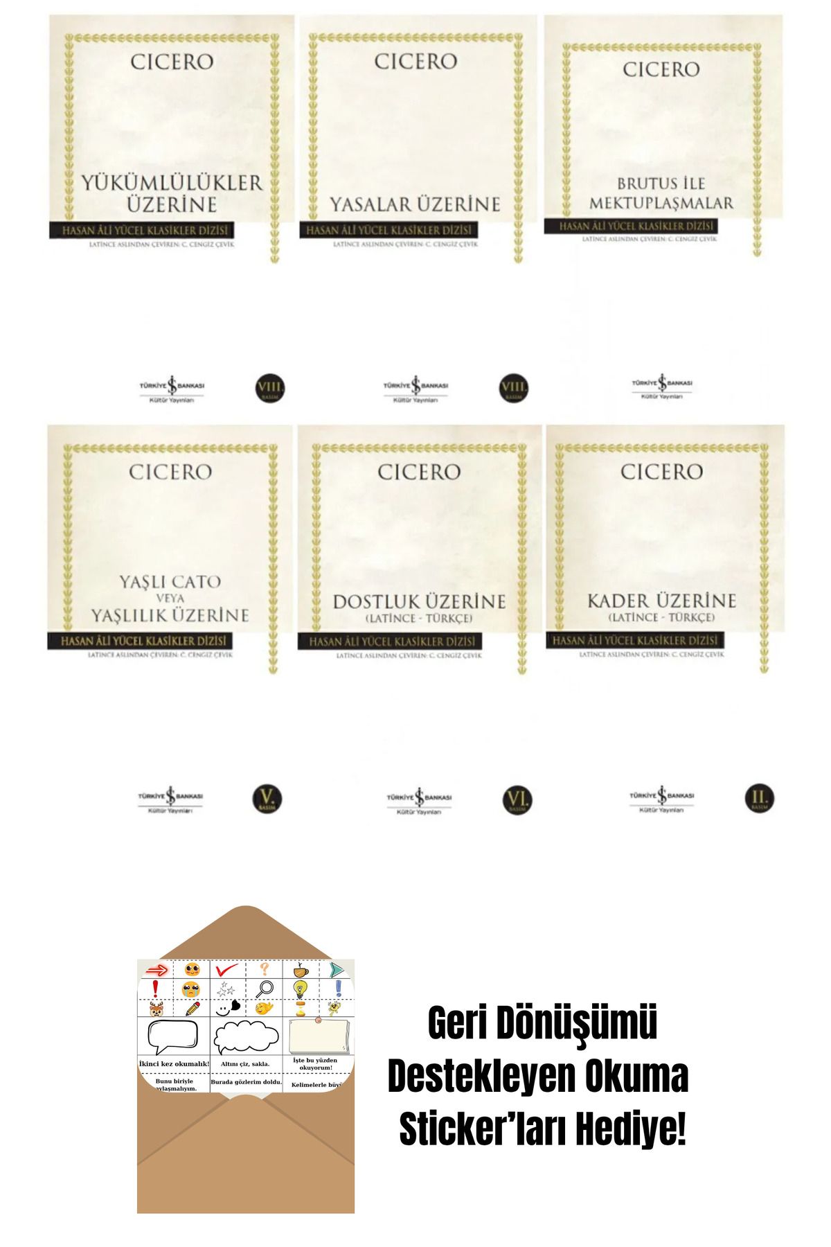 TÜRKİYE İŞ BANKASI KÜLTÜR YAYINLARI Cicero 6 Kitap Felsefe Seti + Okuma Sticker'ları