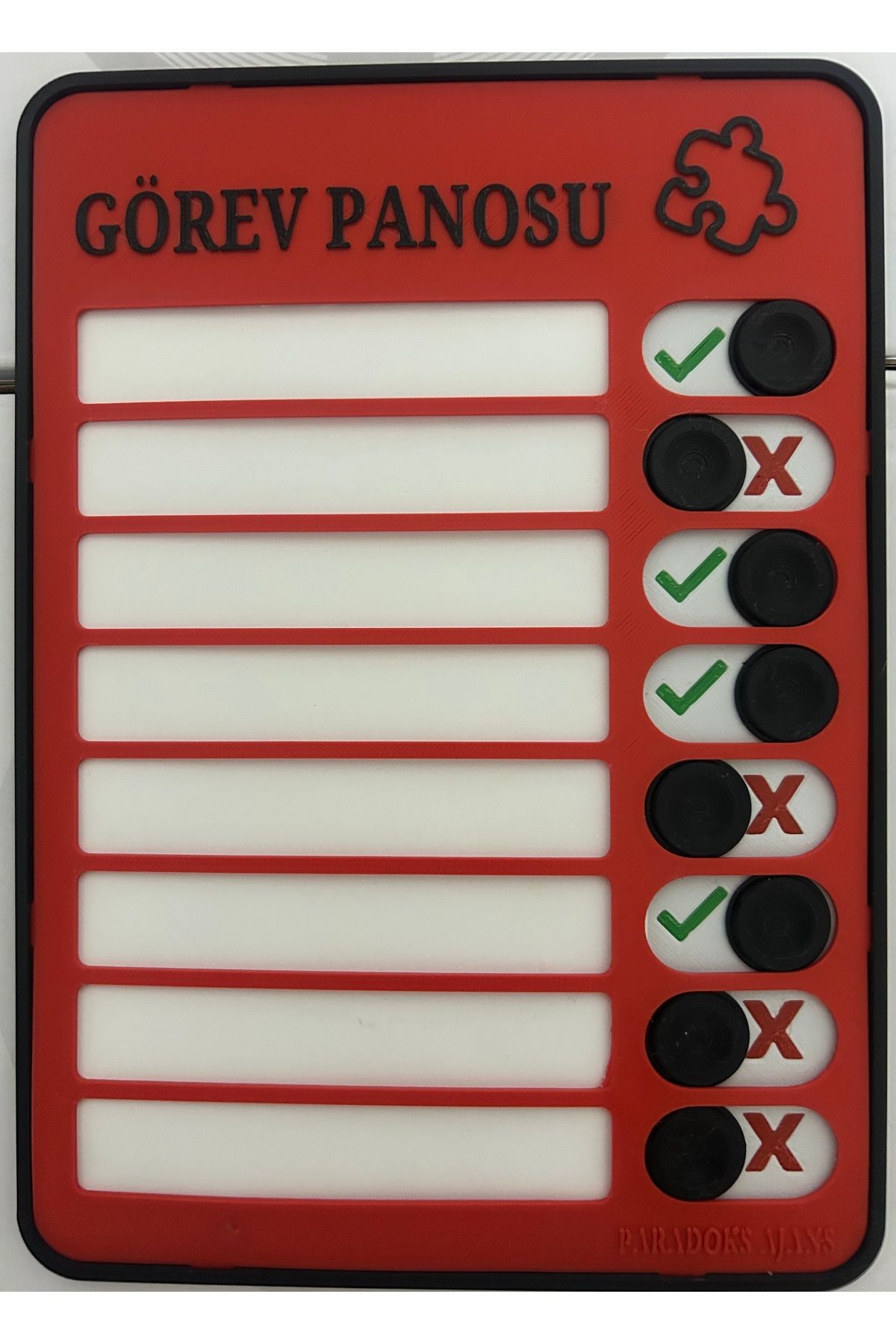 OEMPLUS Kaydırılabilir Düğmeli Yaz-Sil Görev Panosu – Kalemli Set