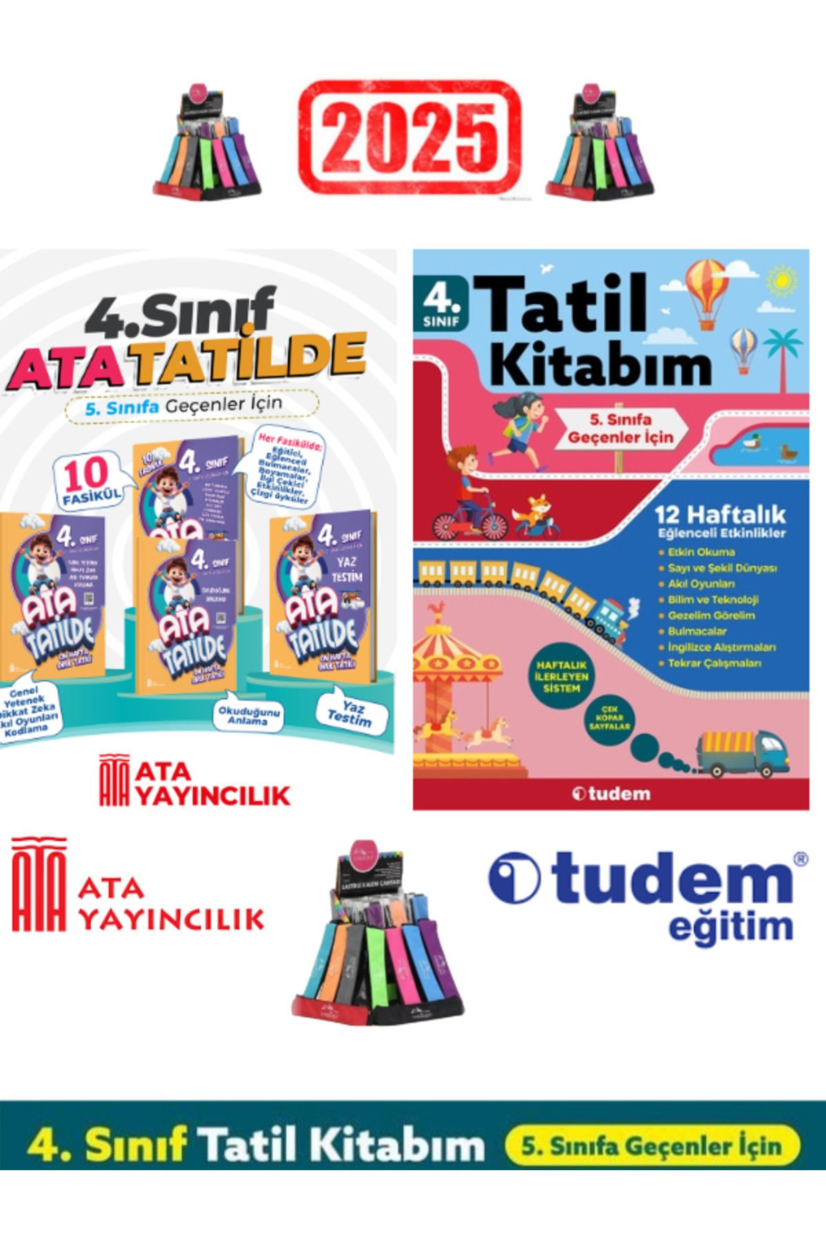 Fenomen Yayıncılık Ata Tatilde 4.Sınıf Yaz Tatil+Tudem 4.Sınıf Yaz Tatil Seti+Kalemlik