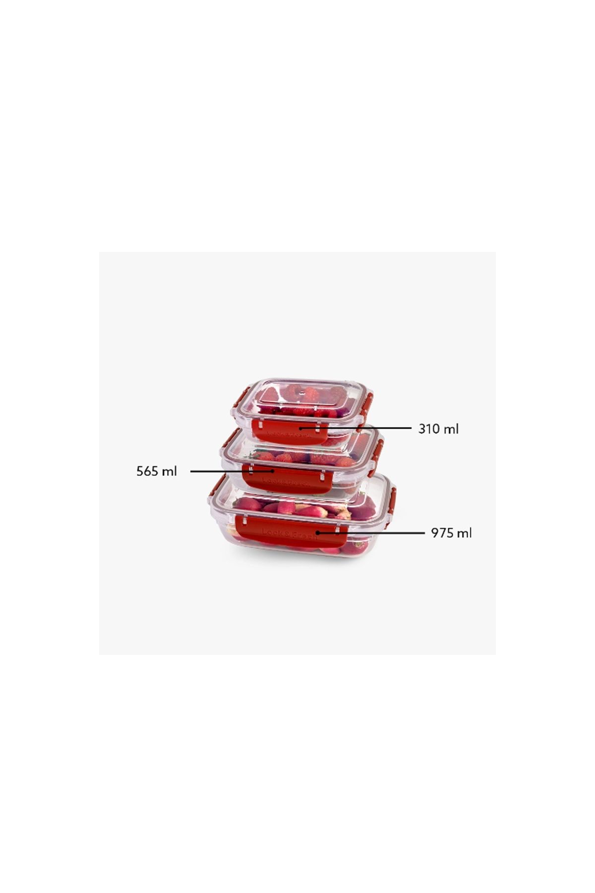 maarketim Master Seal Dikdörtgen Saklama Kabı Seti 3 Parça(310,565,975 ml)