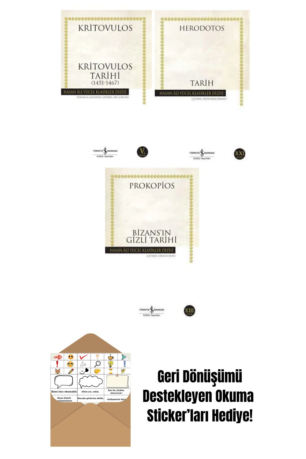 TÜRKİYE İŞ BANKASI KÜLTÜR YAYINLARI Gizli Tarih 3 Kitap Set + Okuma Sticker'ları