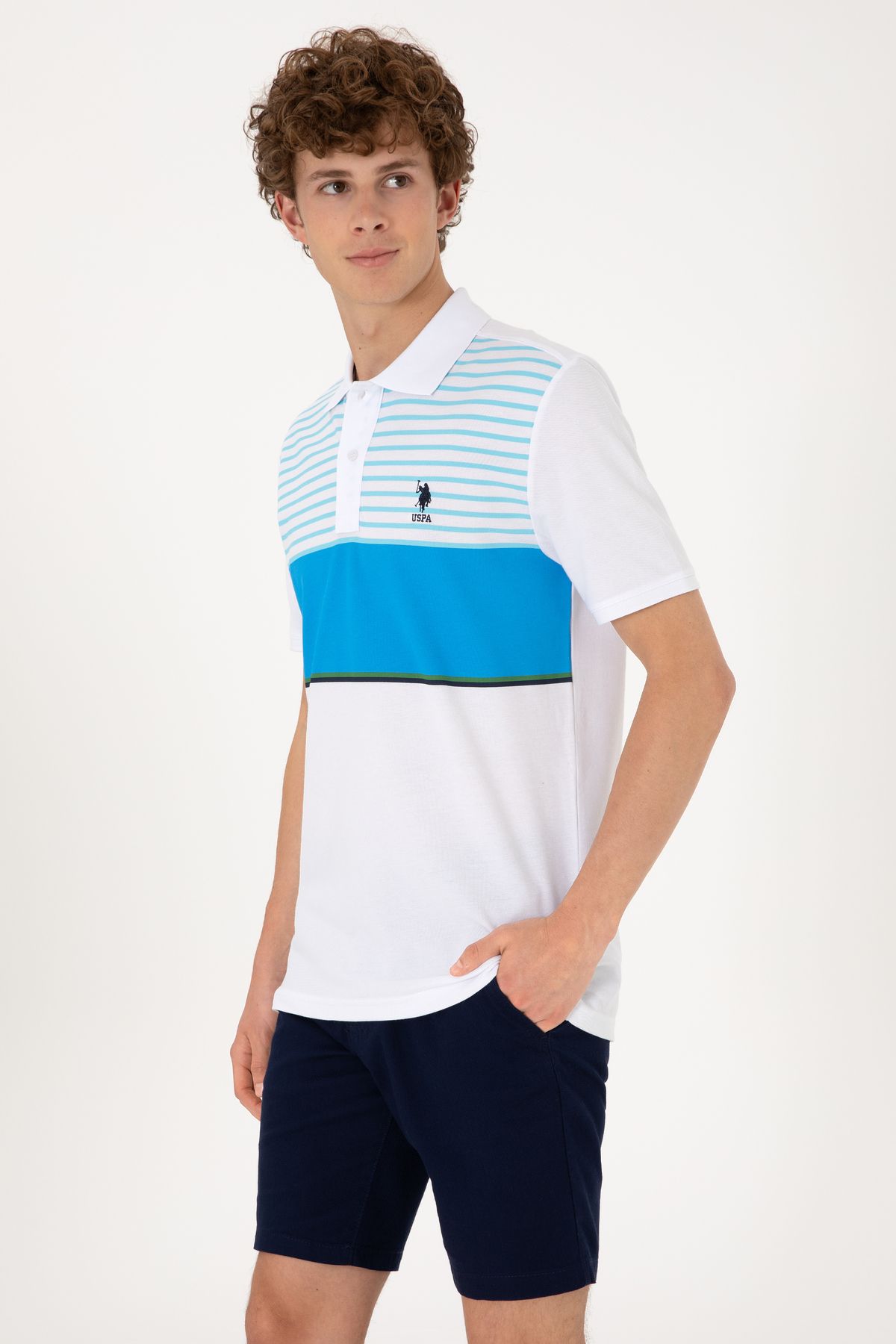 U.S. Polo Assn. Erkek Turkuaz Tişört 50306861-VR093