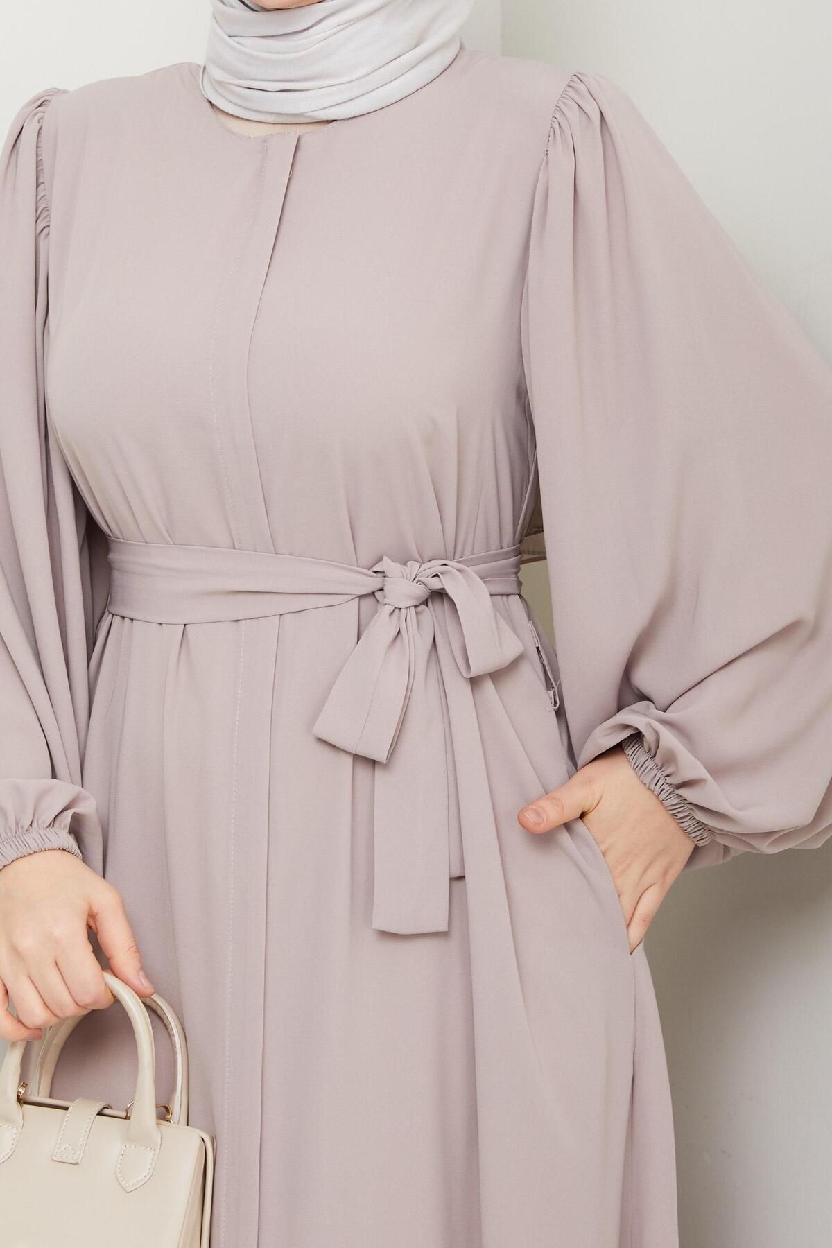 MODA STORE Balon Kol Medine İpeği Ferace