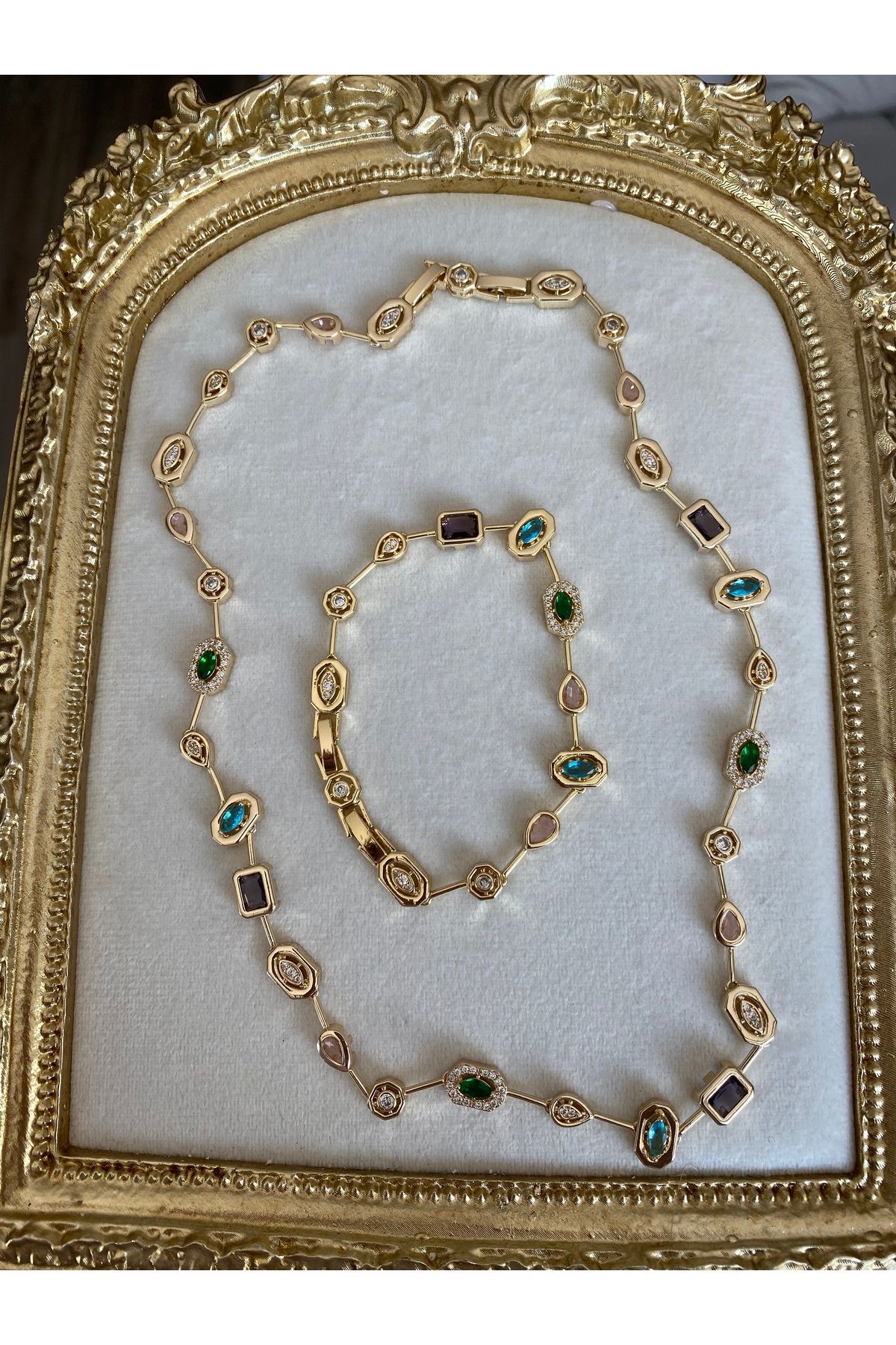 Glowelier Chakra Takım ( Gerdanlık ve Bileklik ) 7 Element