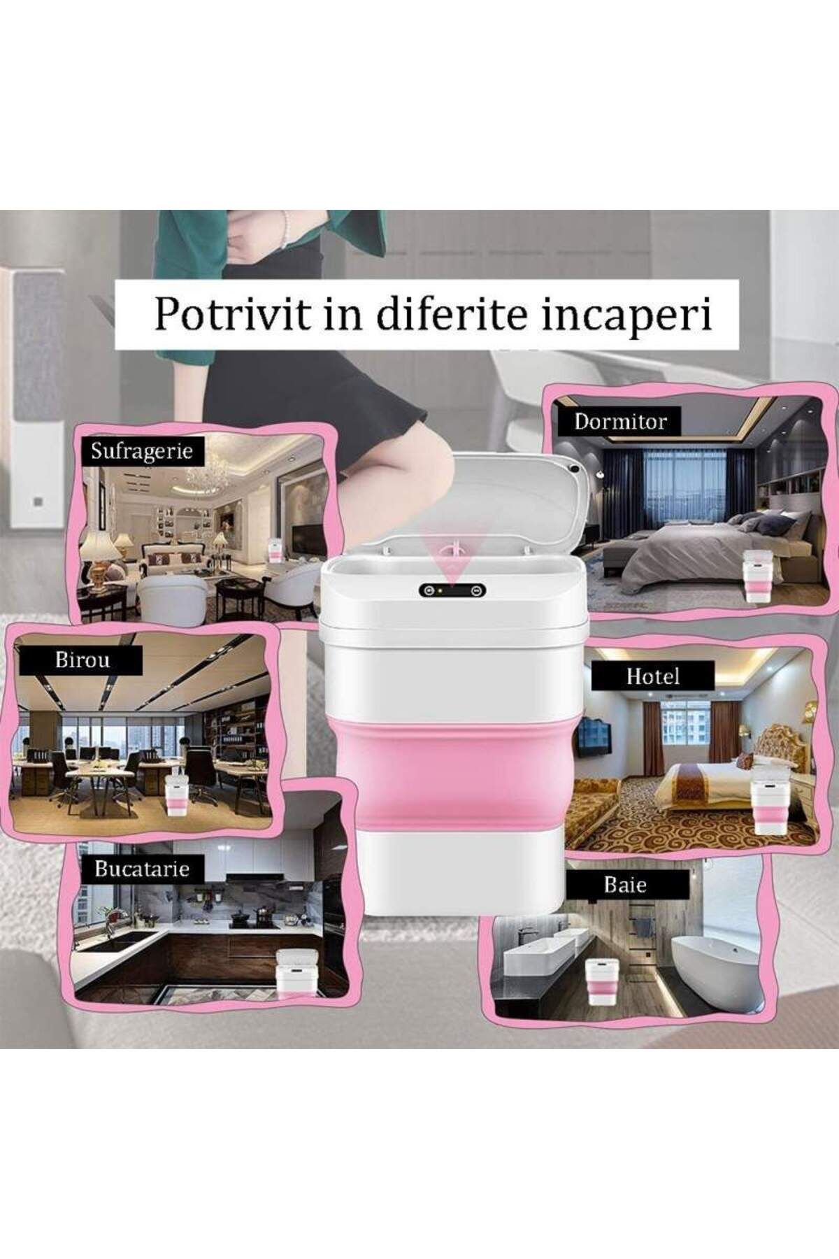 SIKS-Smart Trash Can, With Motion Sensor, Foldable, With Automatic Lid, Capacity 8 - 17 L 5