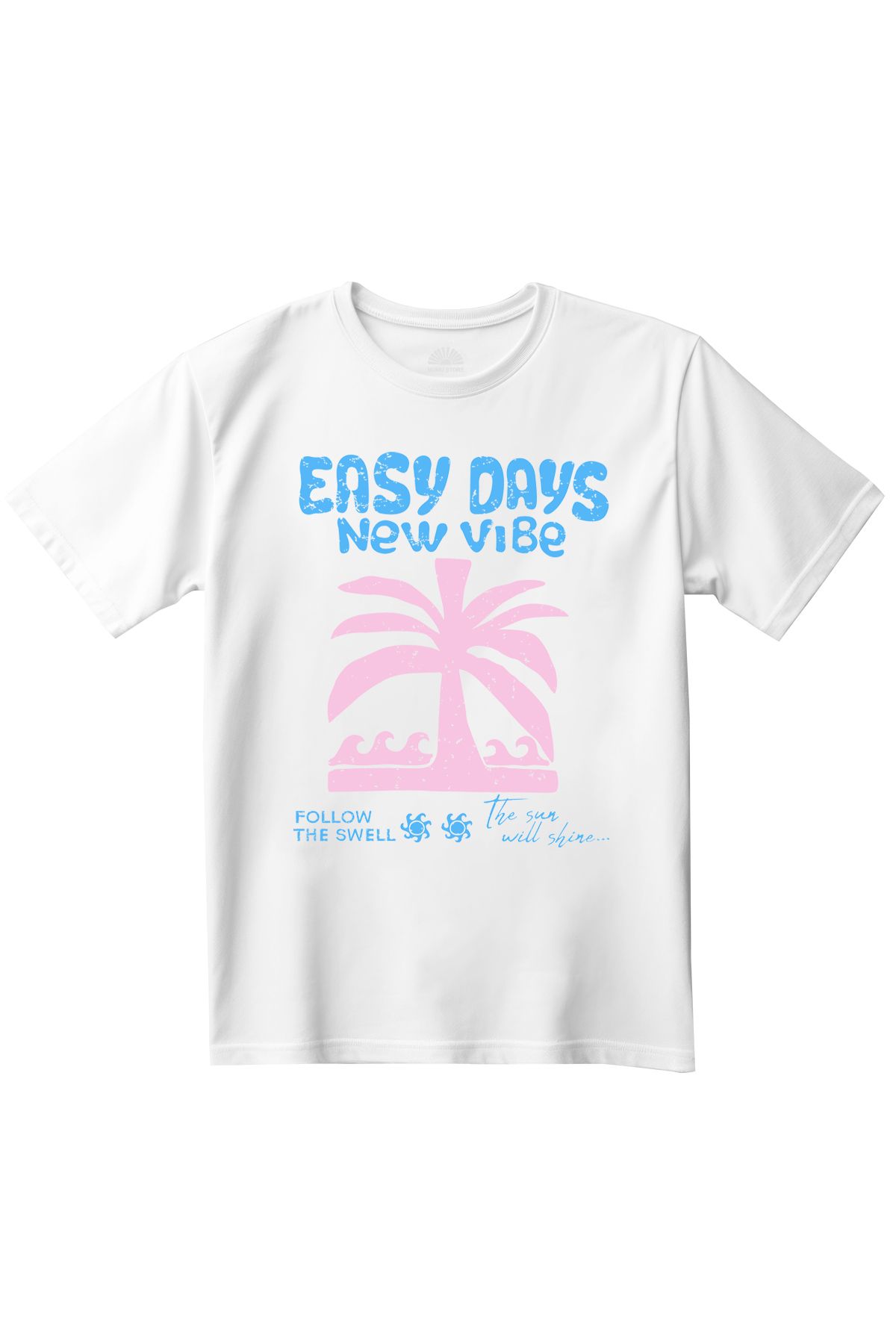 Mumu Baskılı Beyaz Basic T-Shirt