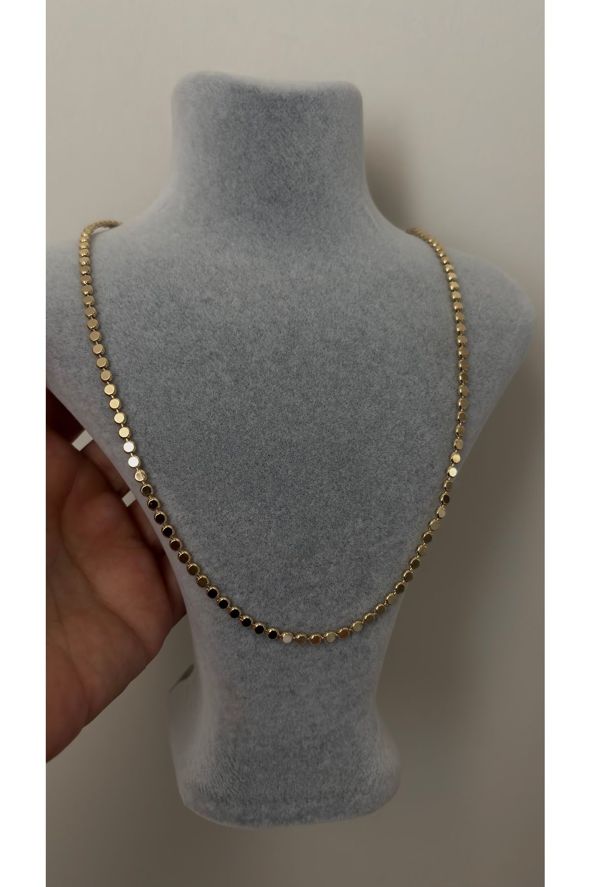 XUPING JEWELRY Xuping 14K Renginde 50 cm Lüx Ezme Pul Kolye