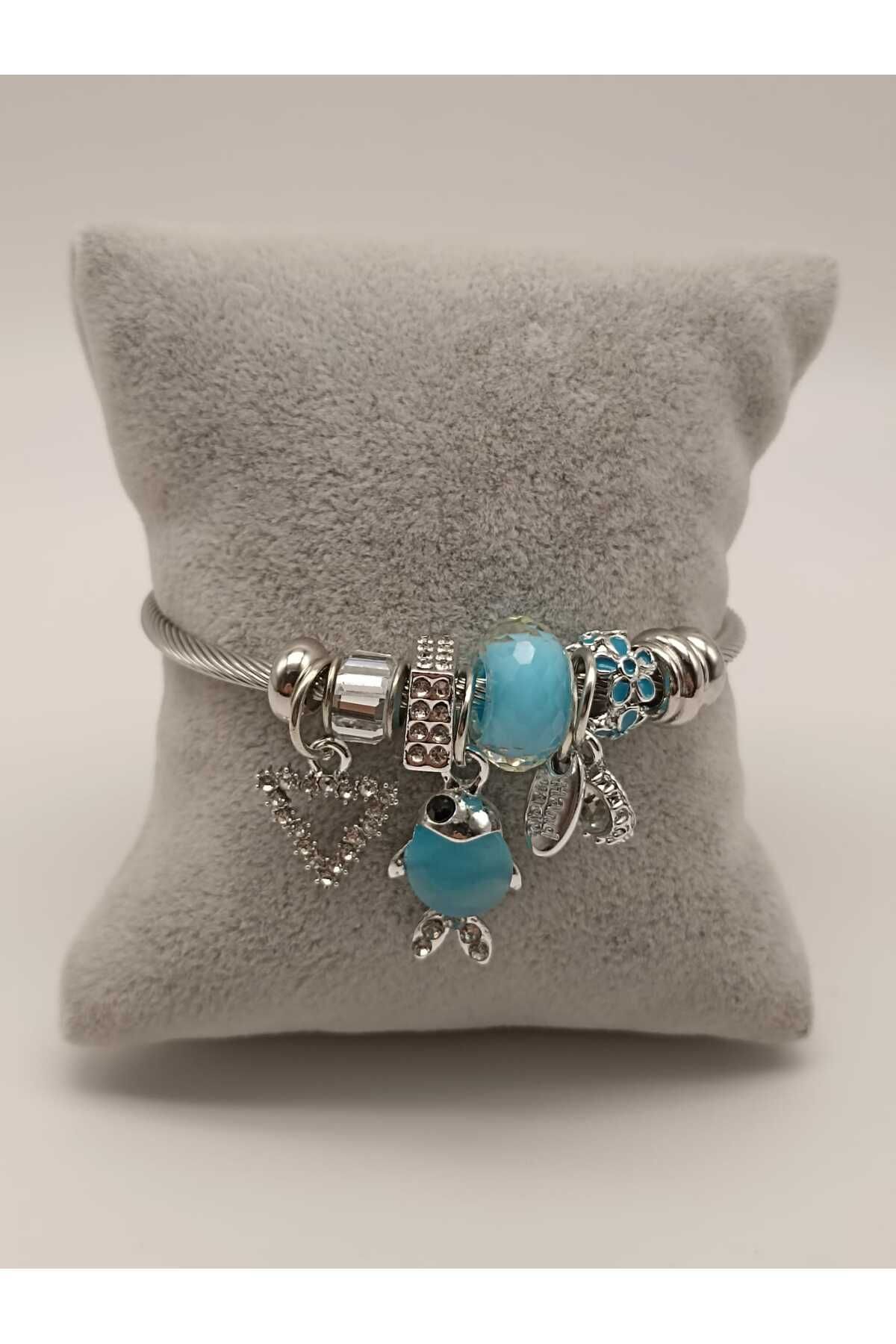 TLSMACCESORIES ÇELİK BİLEKLİK KARIŞIK FİGÜRLER SILVER