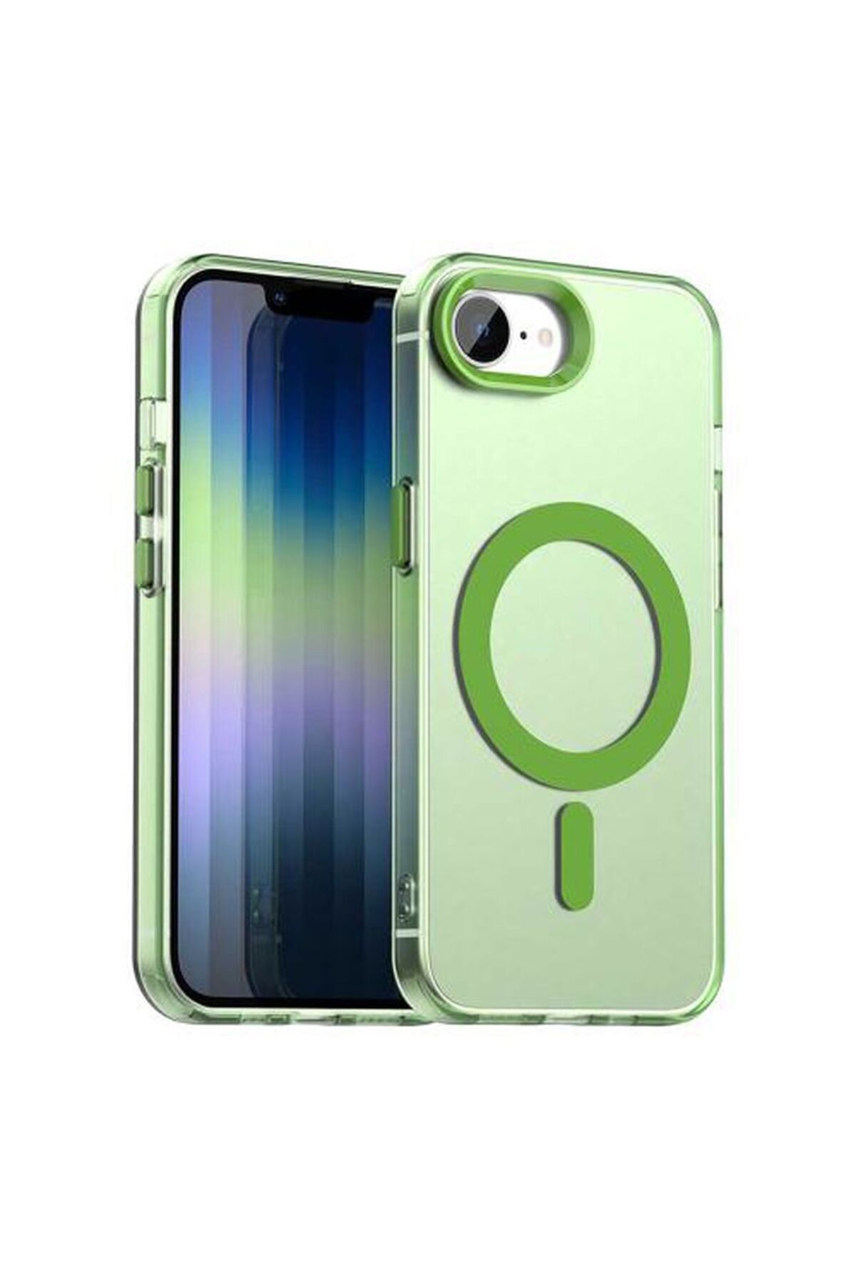 Rivor Apple iPhone 16e Uyumlu Kılıf Kamera Çıkıntılı Magsafe Ve Kenarları Renkli Premium Sert Kapak