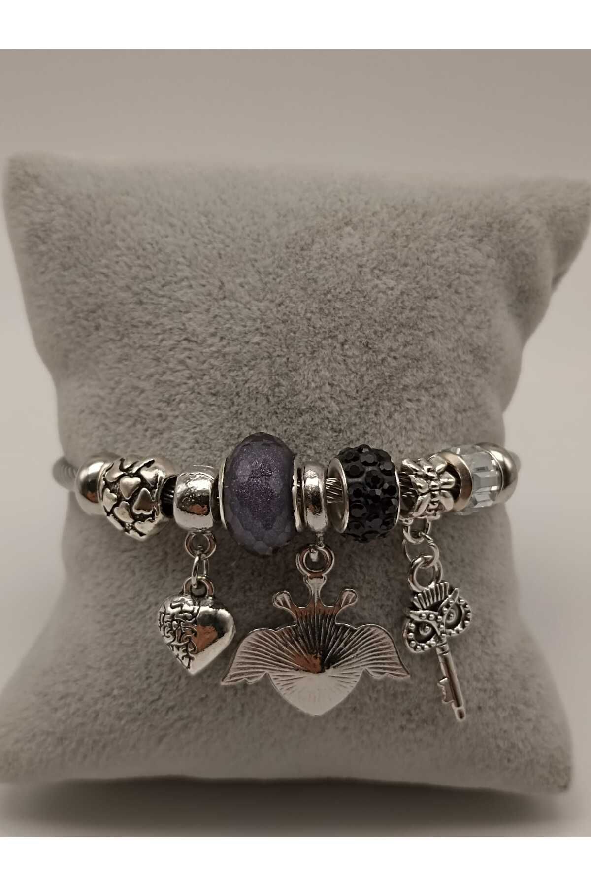 TLSMACCESORIES ÇELİK BİLEKLİK KARIŞIK FİGÜRLER SILVER