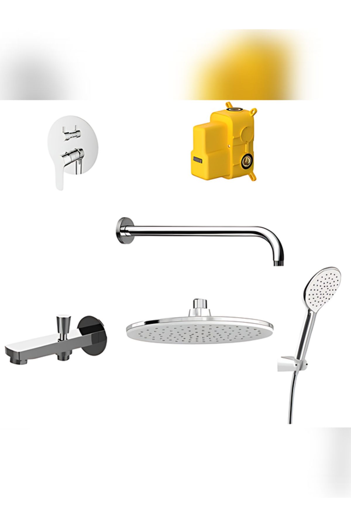 Bien WATER FLOWBOX SİSTEMLERİ - Ankastre Banyo Bataryası Seti Yuvarlak - 2F Krom
