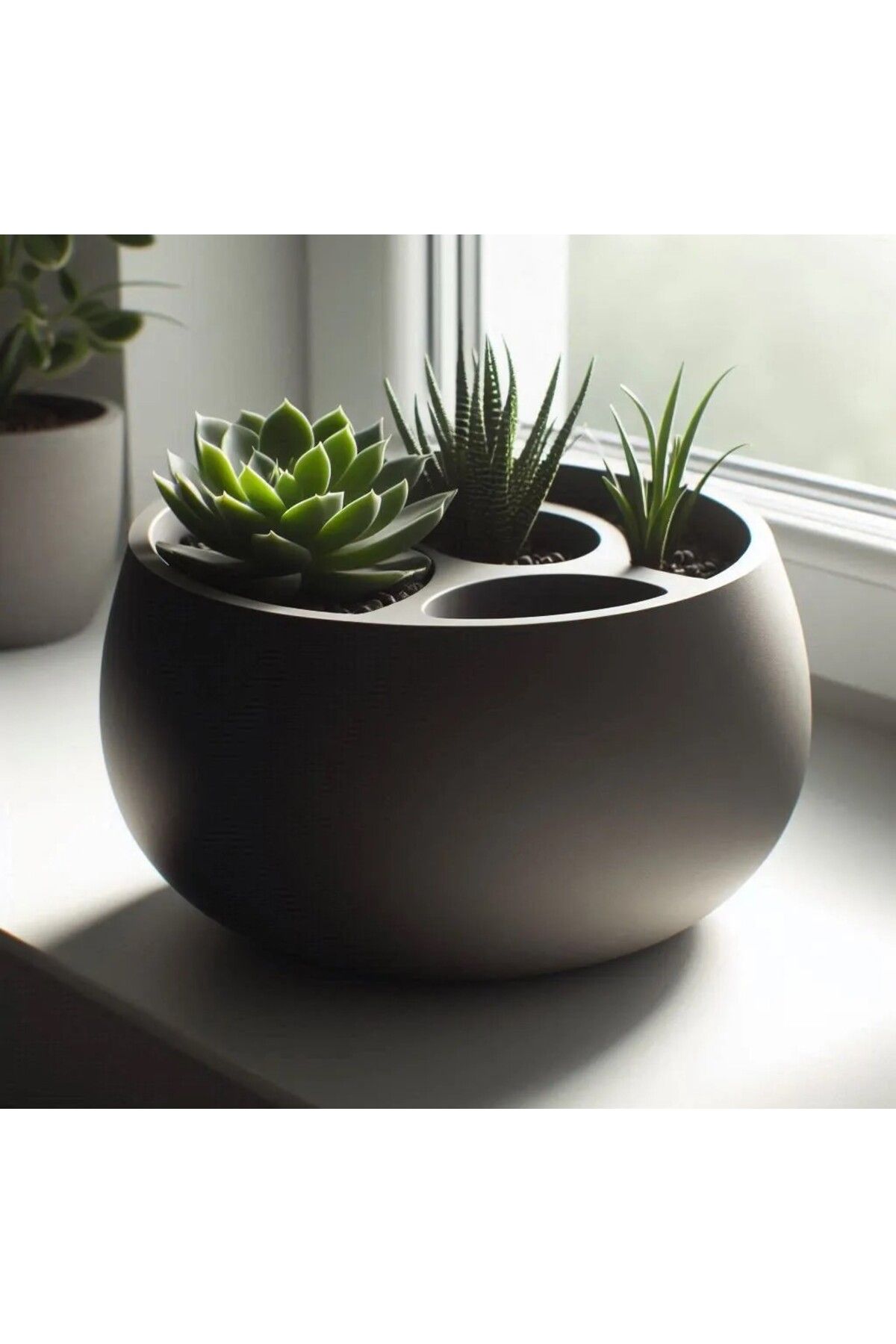 Mat3D Angolo Minimalist Plastik Saksı – Kendinden Sulamalı Tasarım (Elektriksiz) İç Mekan Bahçesi