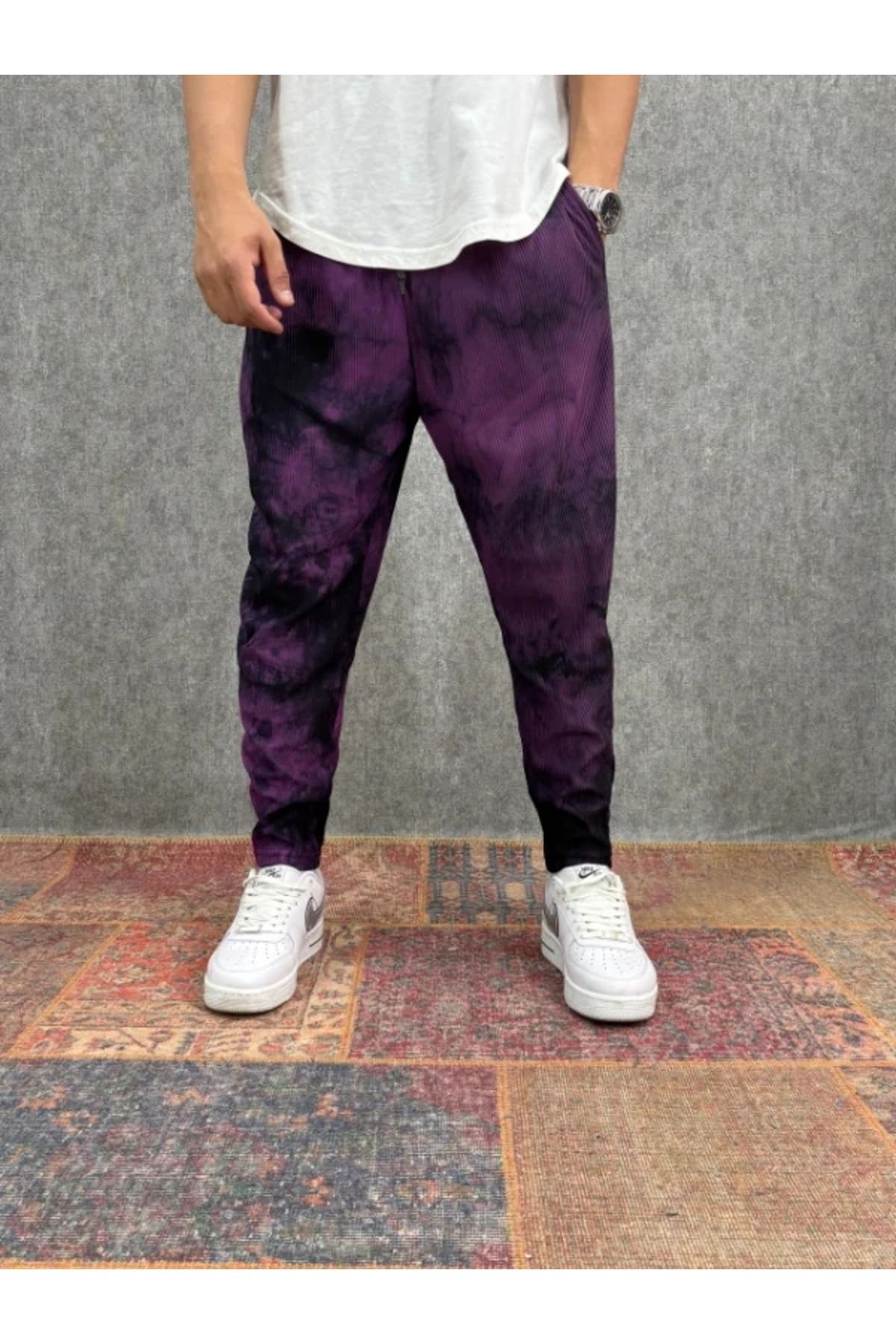 FıttingRoom Beli Lastikli Likralı Fitilli Kumaş Baggy Pantolon