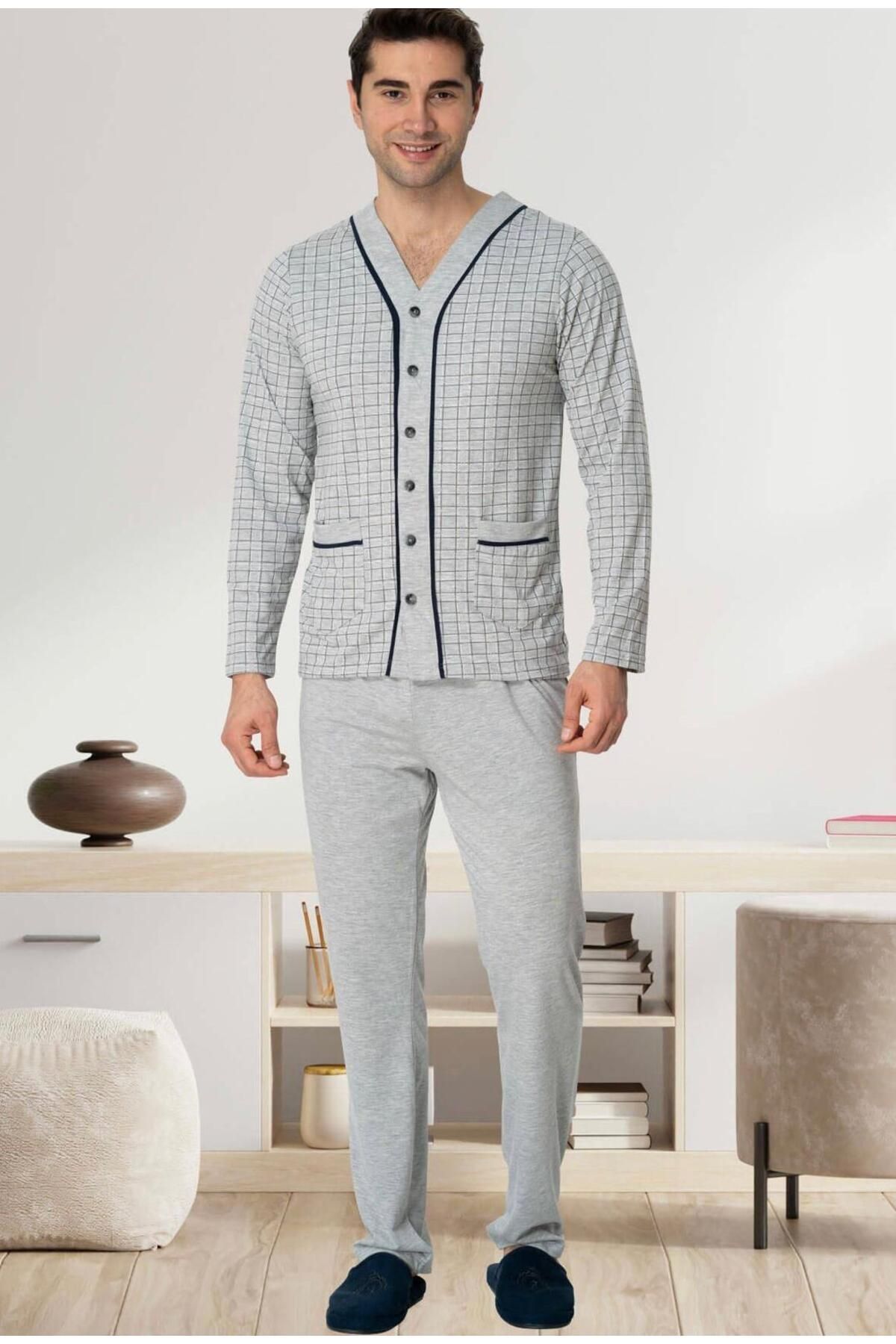 EM&FA TEKSTİL Erkek Büyük Beden Pijama Takımı