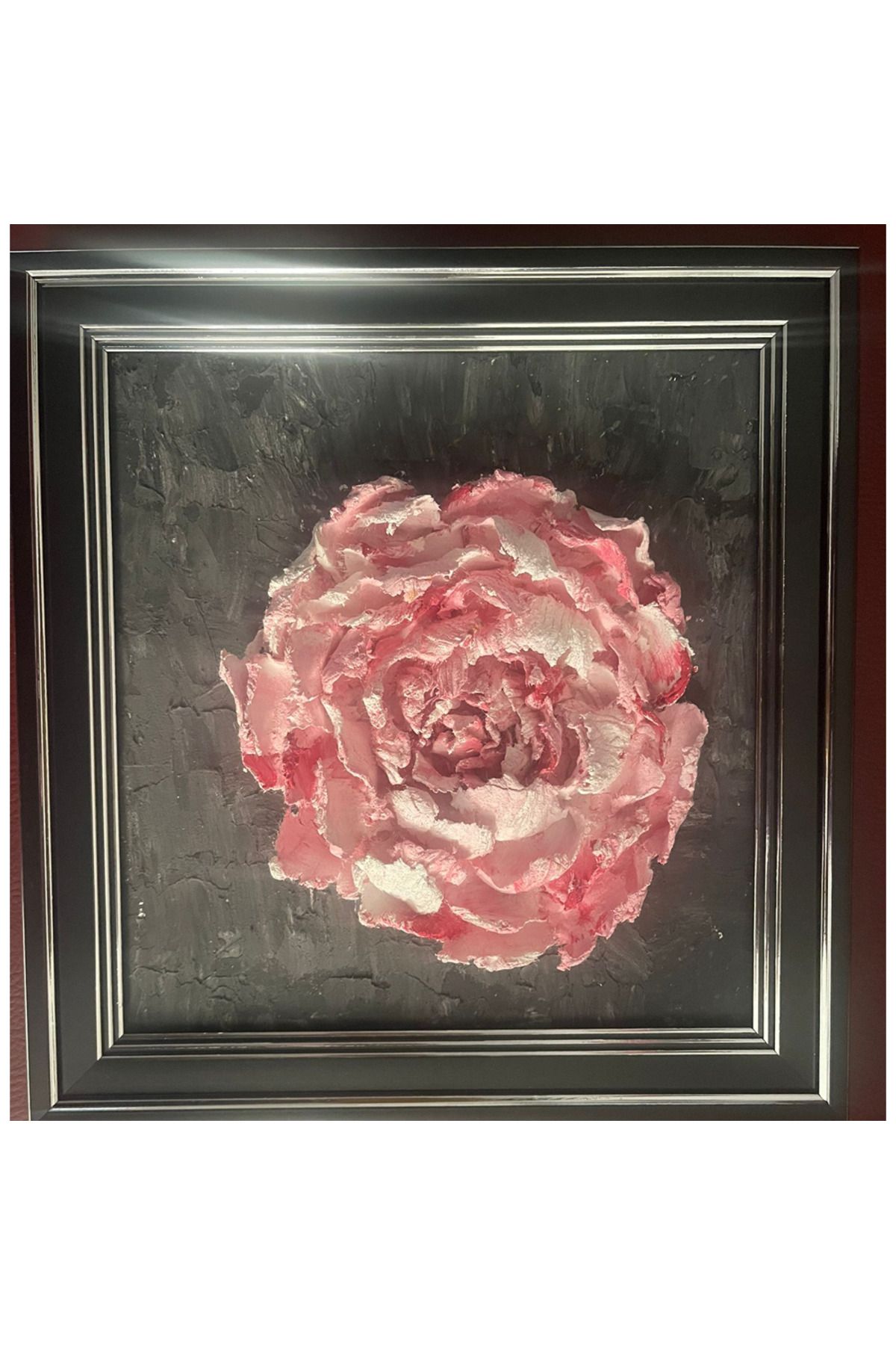 Baby Kety El Yapımı Kabartmalı Mum Tablo – 3D Çiçek Desenli Dekoratif Sanat Eseri (25x24 cm)