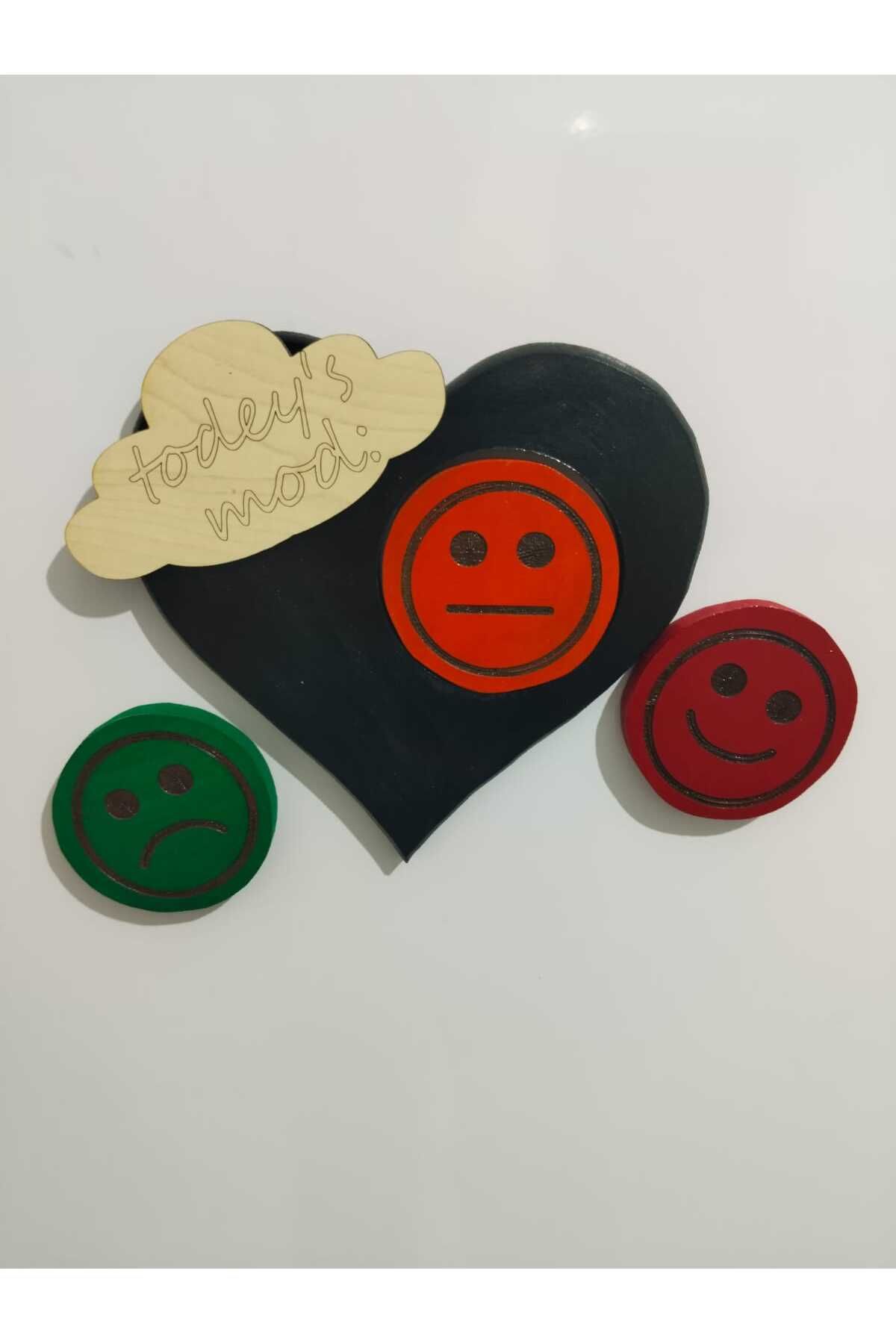 KaleTreeWood Ahşap Duygu Durumu Göstergesi, todey's mod, magnet, günlük ruh halim, dolap süsü, one size