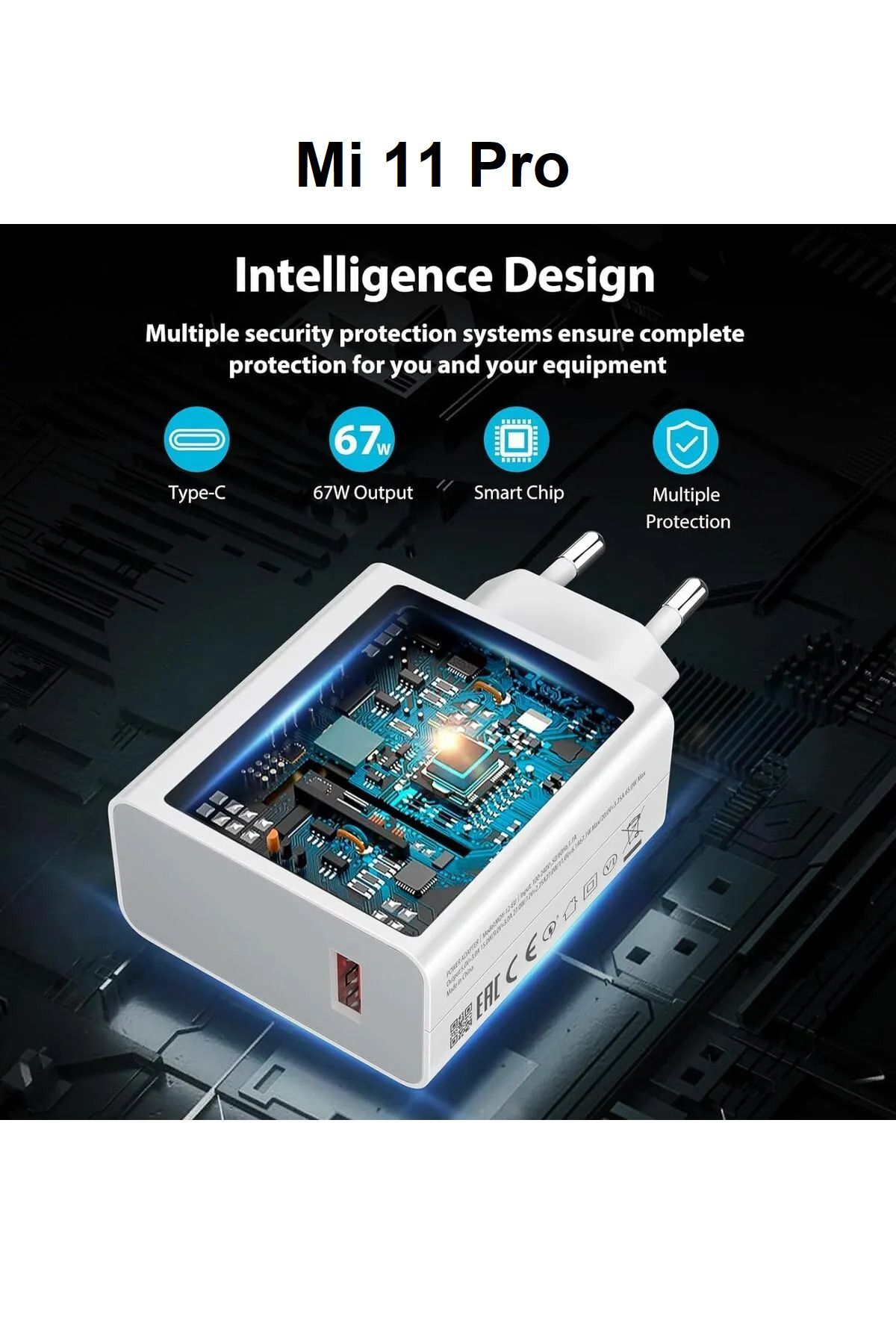 ERMER Mi 11 Pro Modeli İçin 67W Süper Hızlı Şarj Aleti