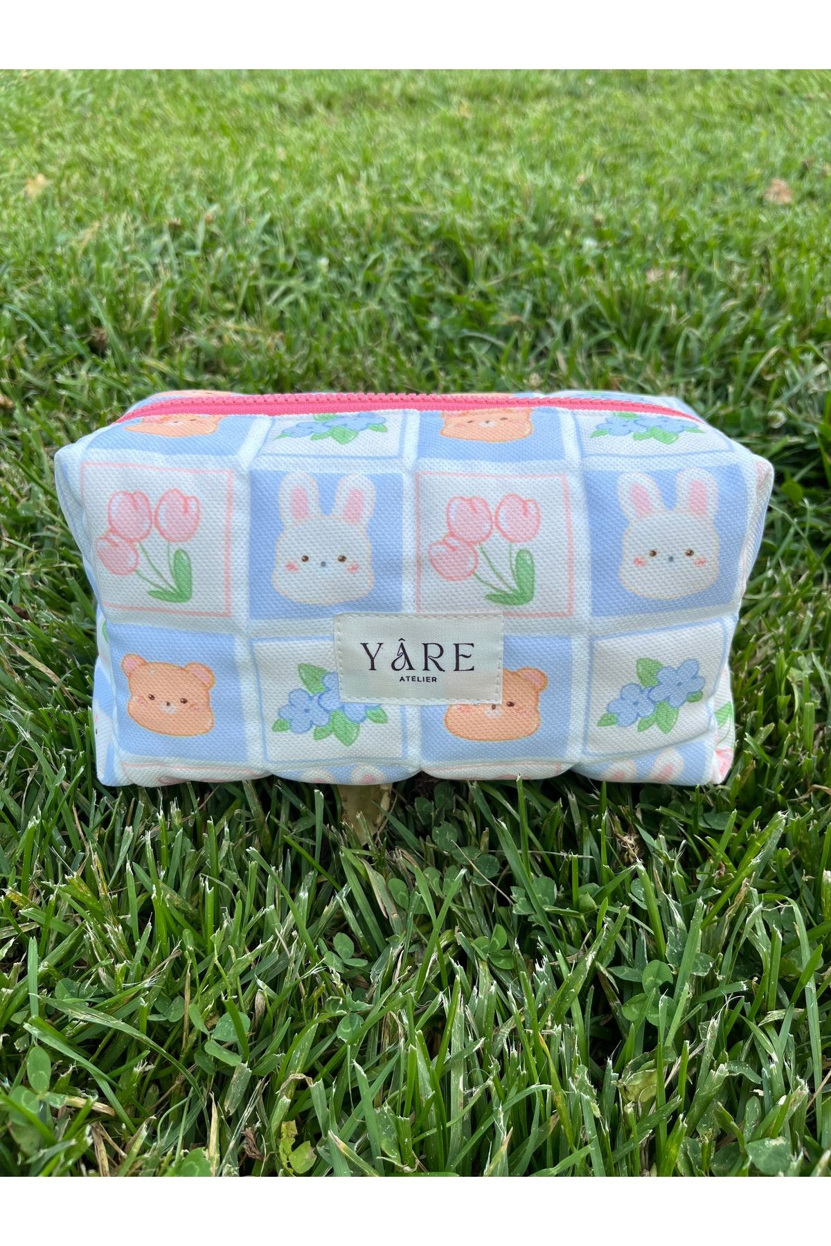 Yare Atelier Bebek Bakım Ürünleri Taşıma Çantası, Sevimli Tavşan Ayı Desenli Bebek Bakım Organizer Seyahat Çanta