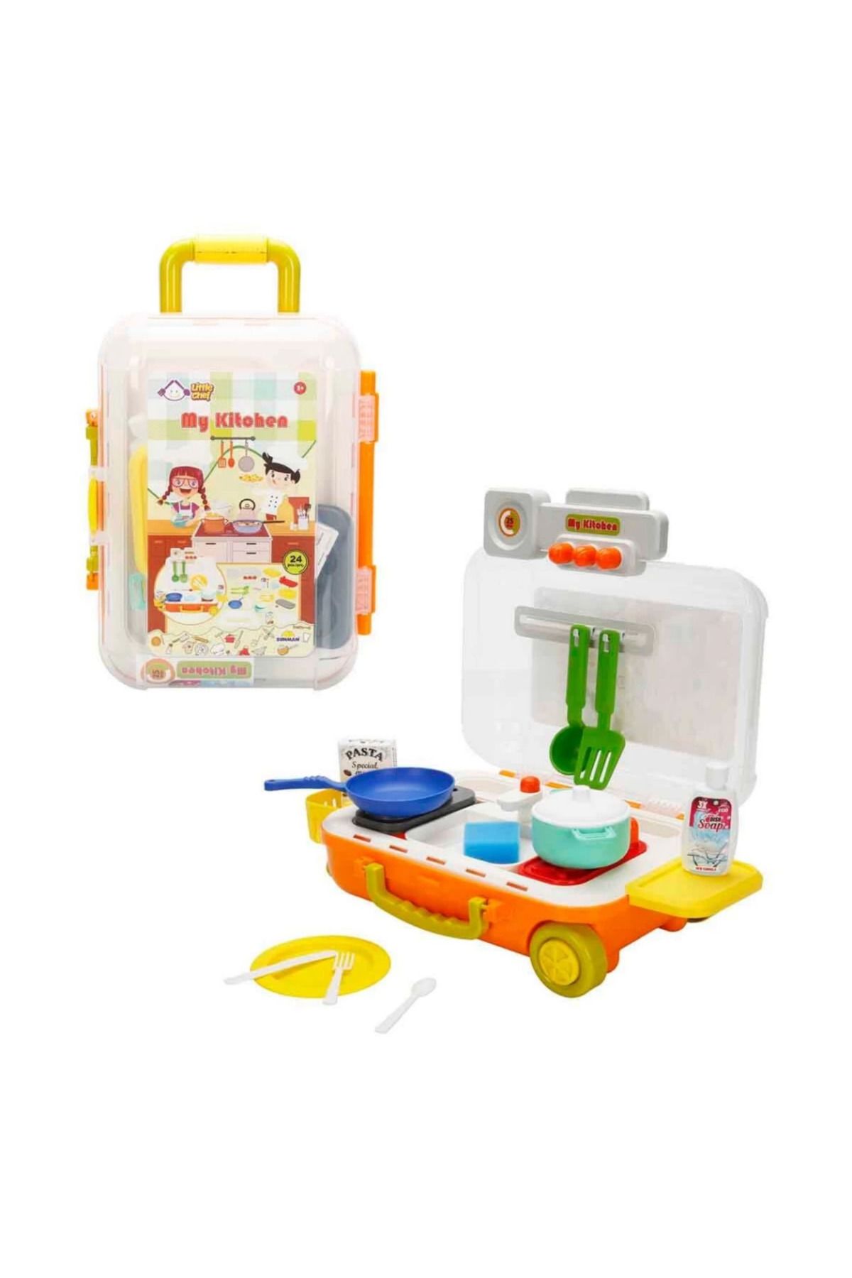 NW NessiWorld Nessiworld Little Chef Çekçekli Bavul Mutfak Seti 24 Parça