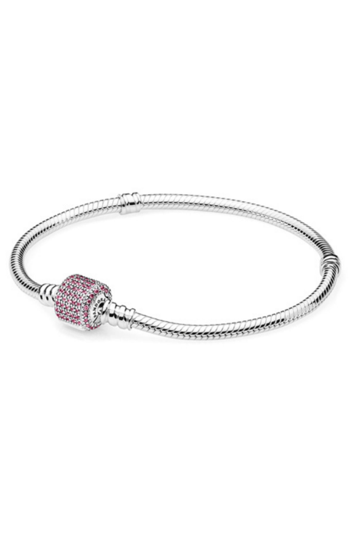 maisonleor Kırmızı Taşlı Klipsli Silindir Bileklik Charm Taşıyıcı