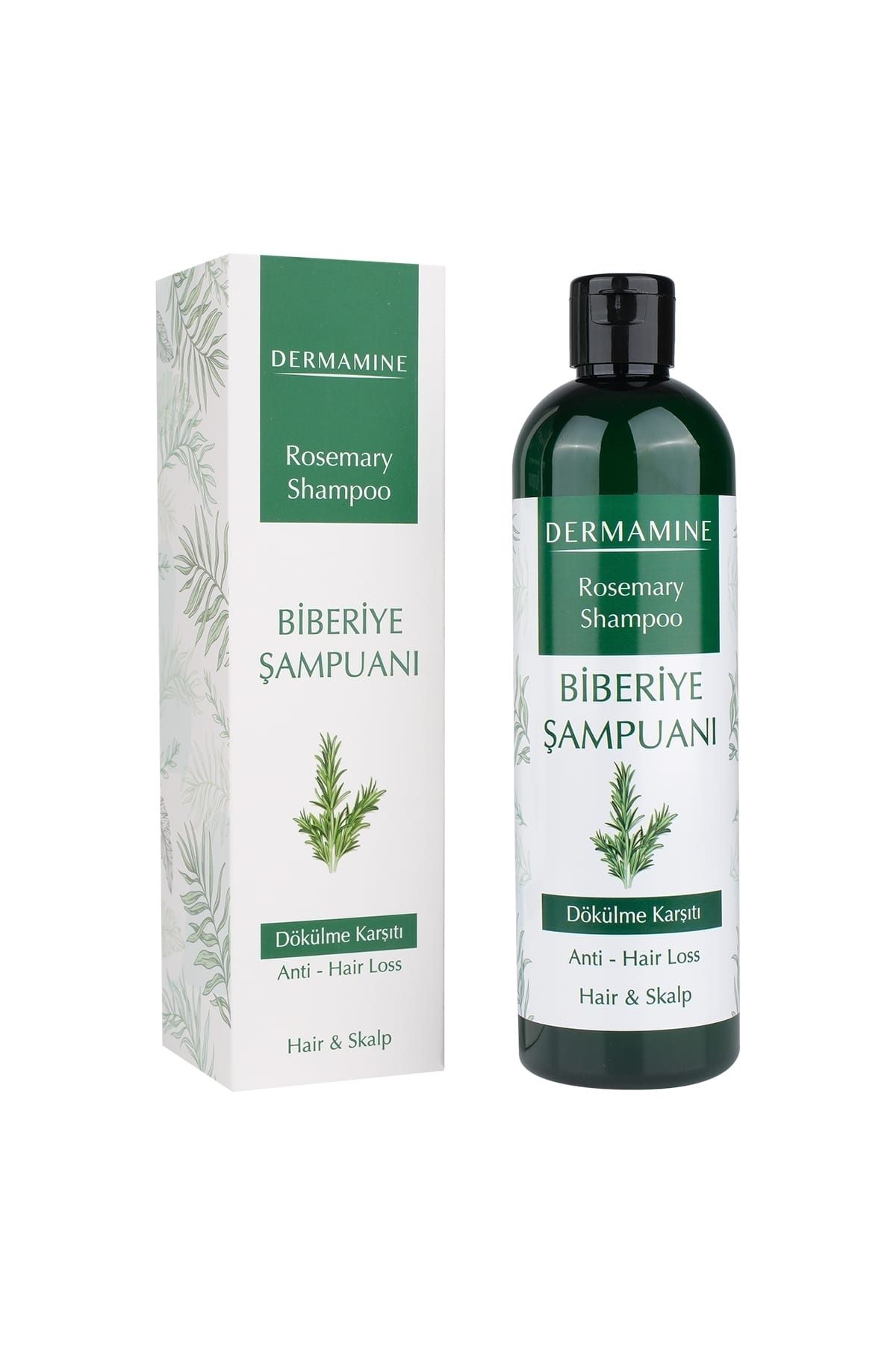 DERMAMINE Biberiye Şampuanı 400ml Saç Dökülmesine Karşı Uzamayı Destekleyici Güçlendirici Doğal Bitki Özlü