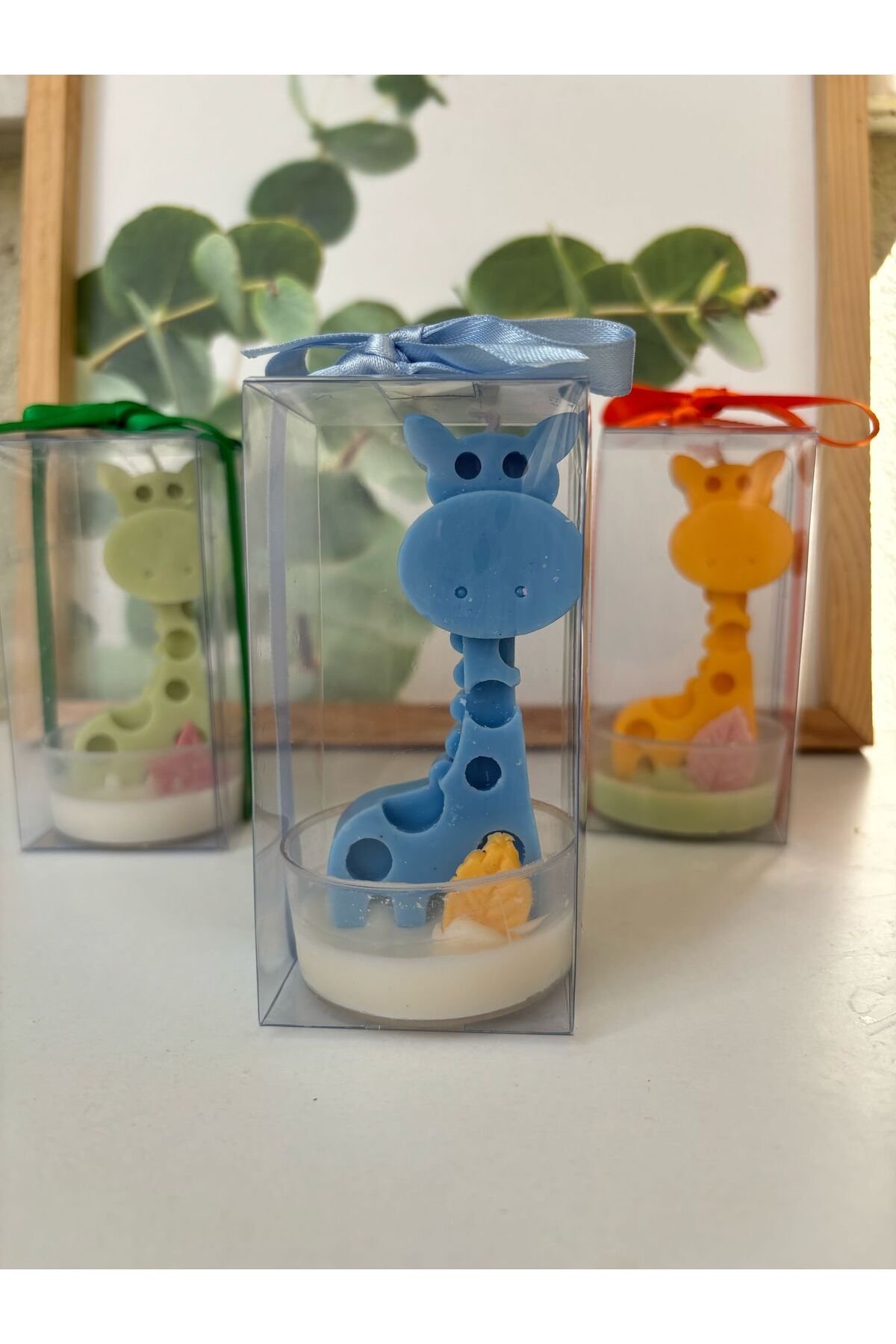 lilium candles Zürafa mum- 10 adettir- parafin-doğum günü hediyesi- sadece mavi