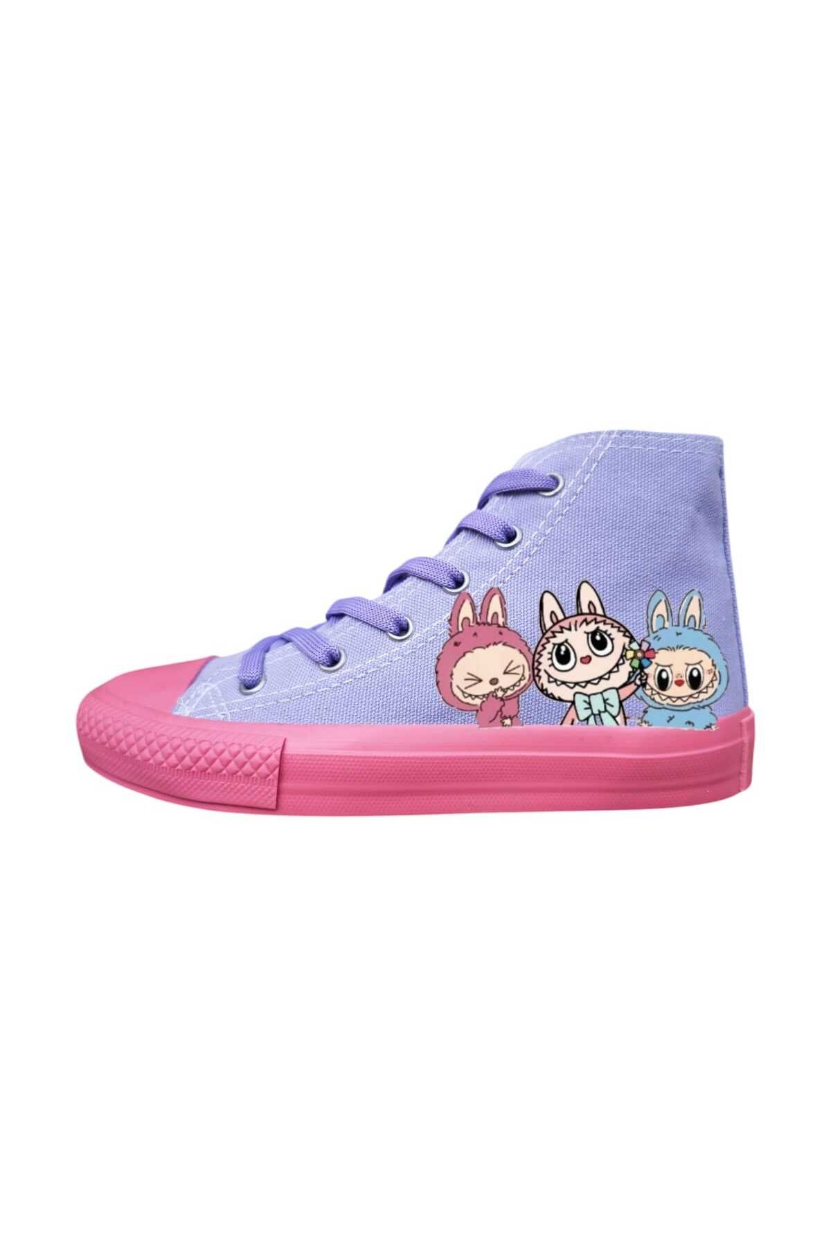 bhk desing Yeni karakterler baskılı pembe taban kız çocuk spor ayakkabı sneaker