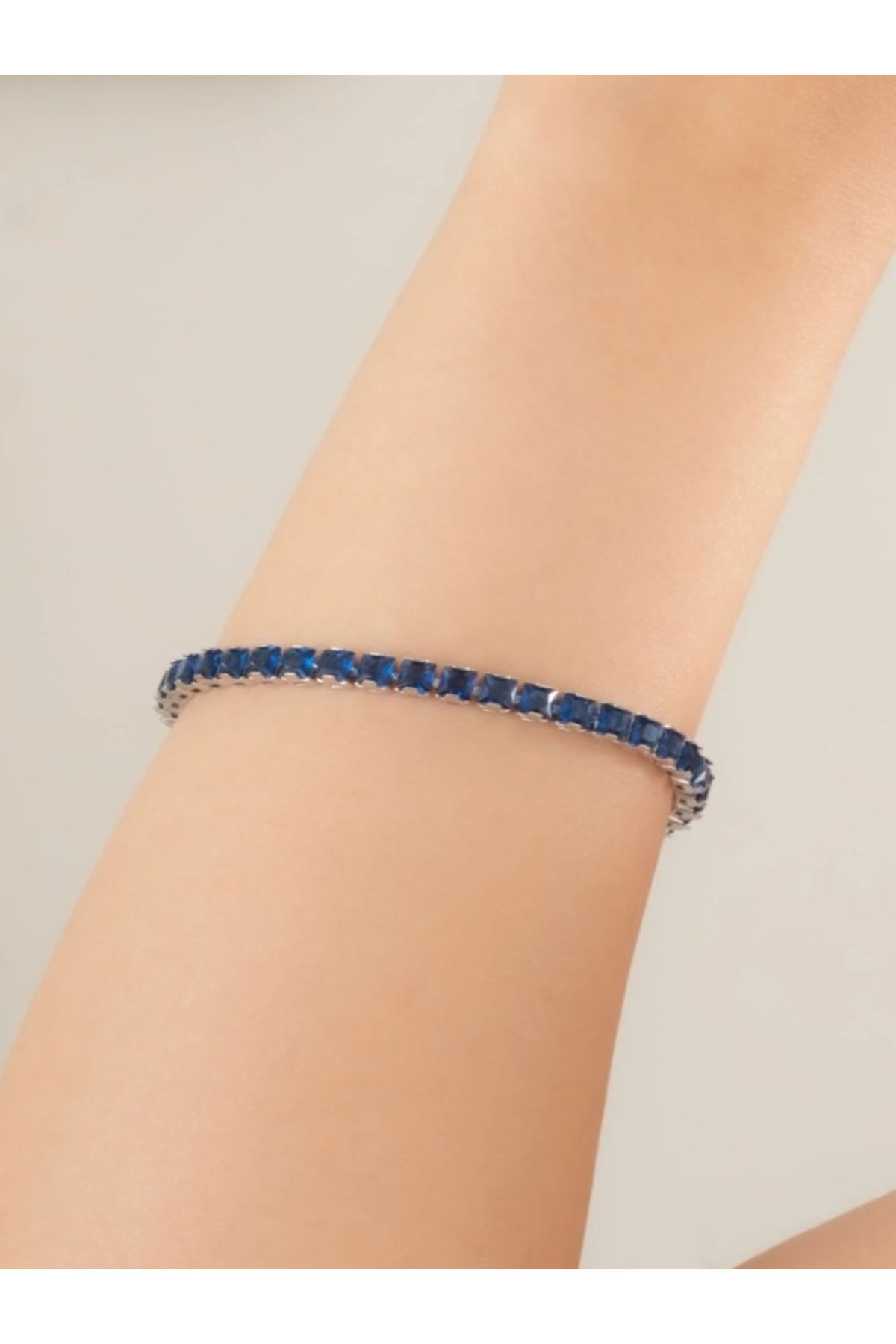 Fashion Jewellery Vip Mavi Taşlı Su Yolu Silver Bileklik