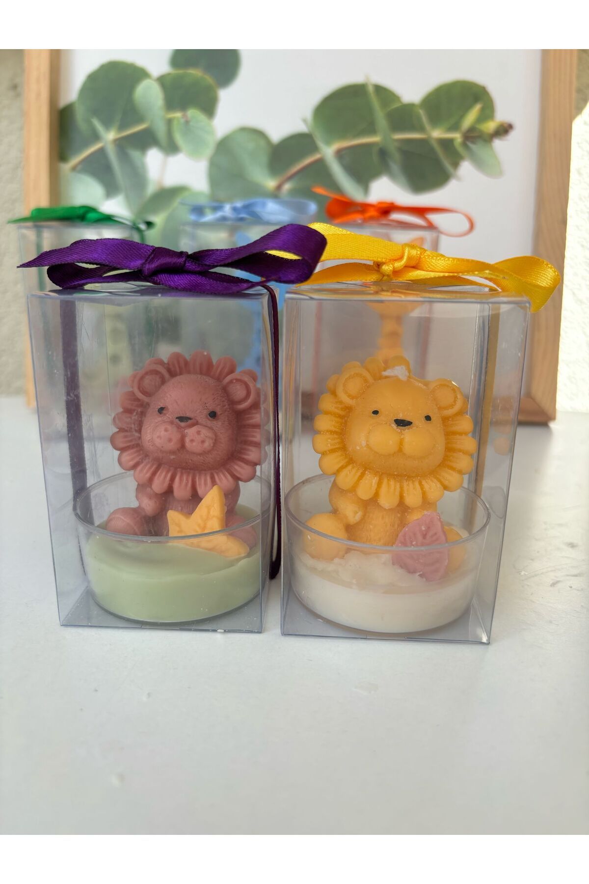 lilium candles aslan mum-10 adettir- parafin -doğum günü mum- karışık renk