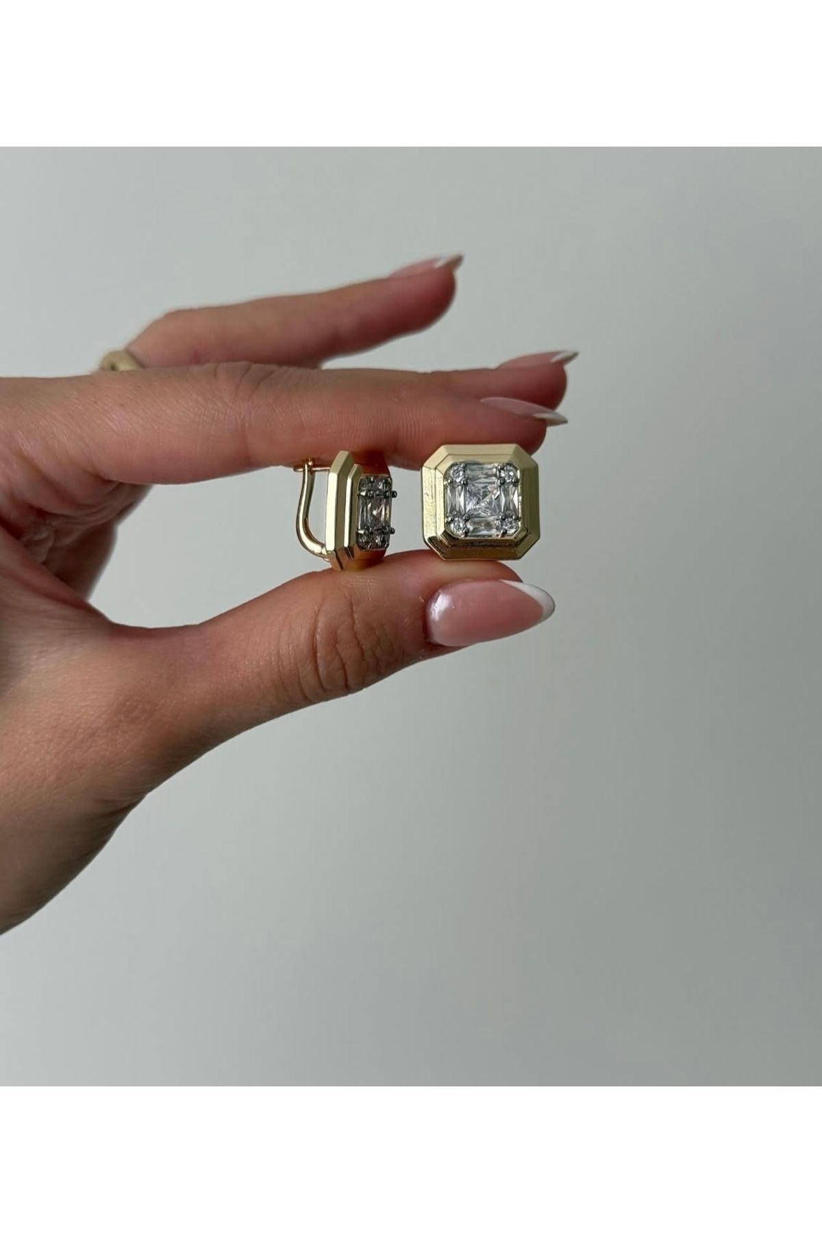 JEWELRY Taşlı Plaka Küpe