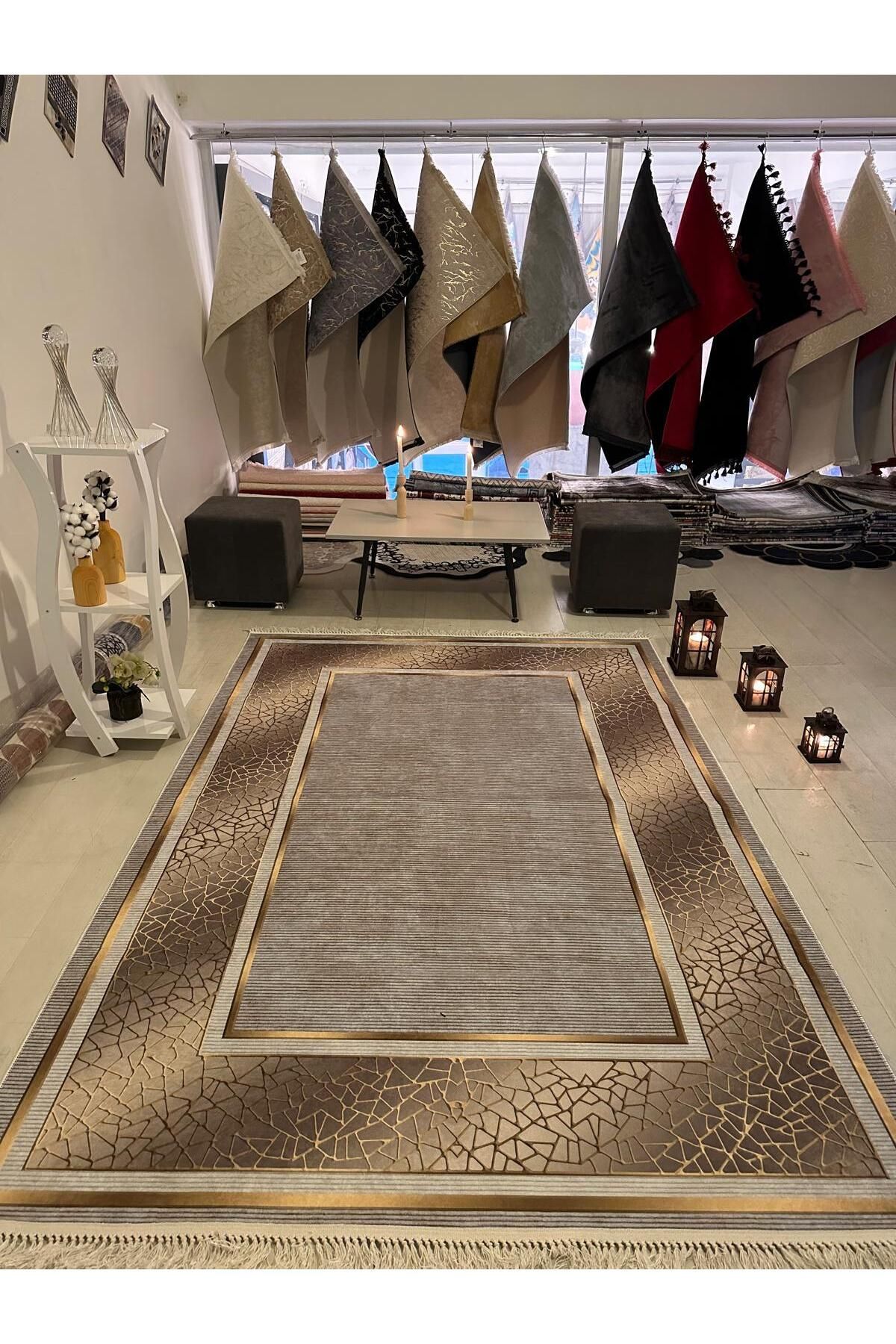 Home Dijital Baskılı Halı Modern Desen Kaymaz Taban Makinede Yıkanabilir Salon Mutfak Halısı