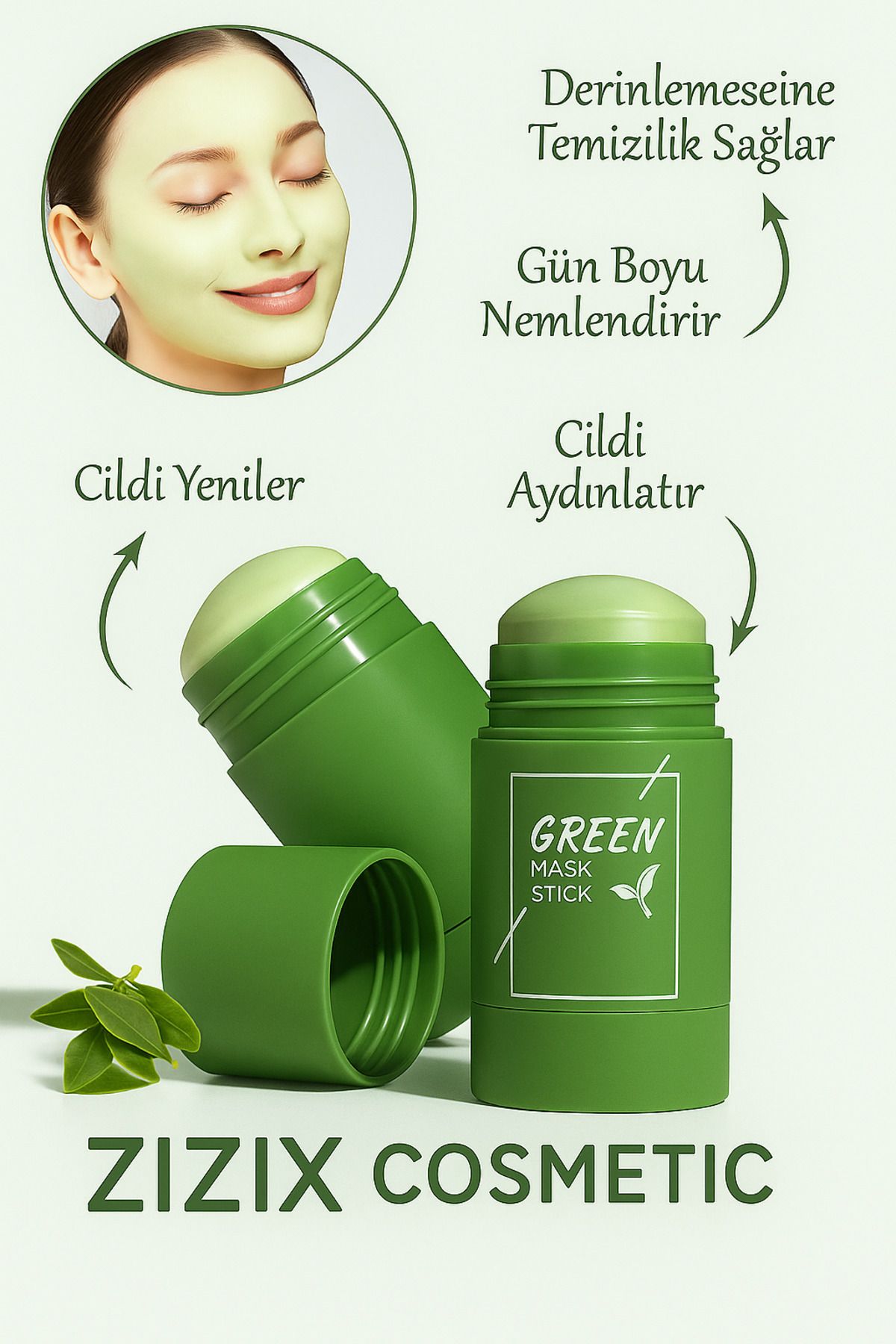 zizix Yeşil Çay Özlü Maske SiyahNokta ve Etkili Yüz Maskesi