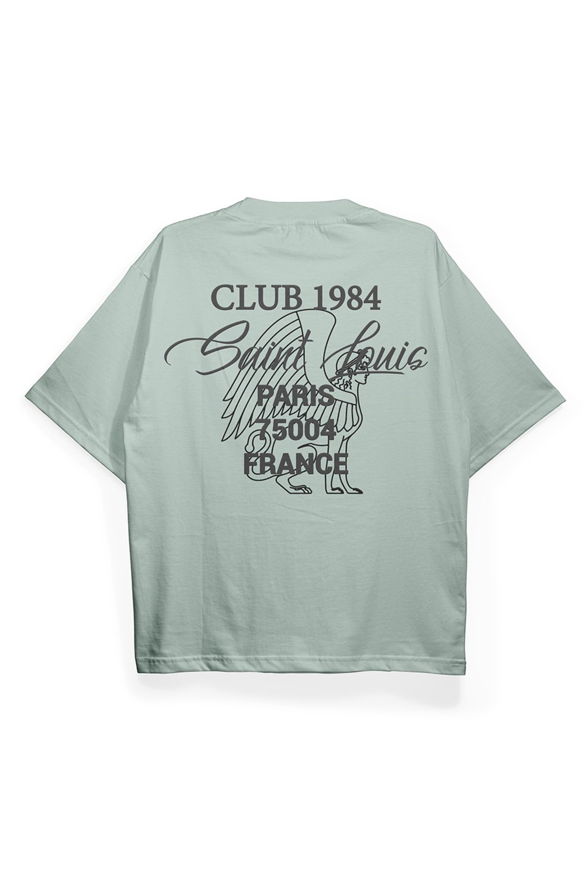 Pinned Unisex Paris Baskılı Beyaz Oversize Tişört | Arka ve Ön Baskılı Pamuk Yazlık Erkek Kadın Tshirt