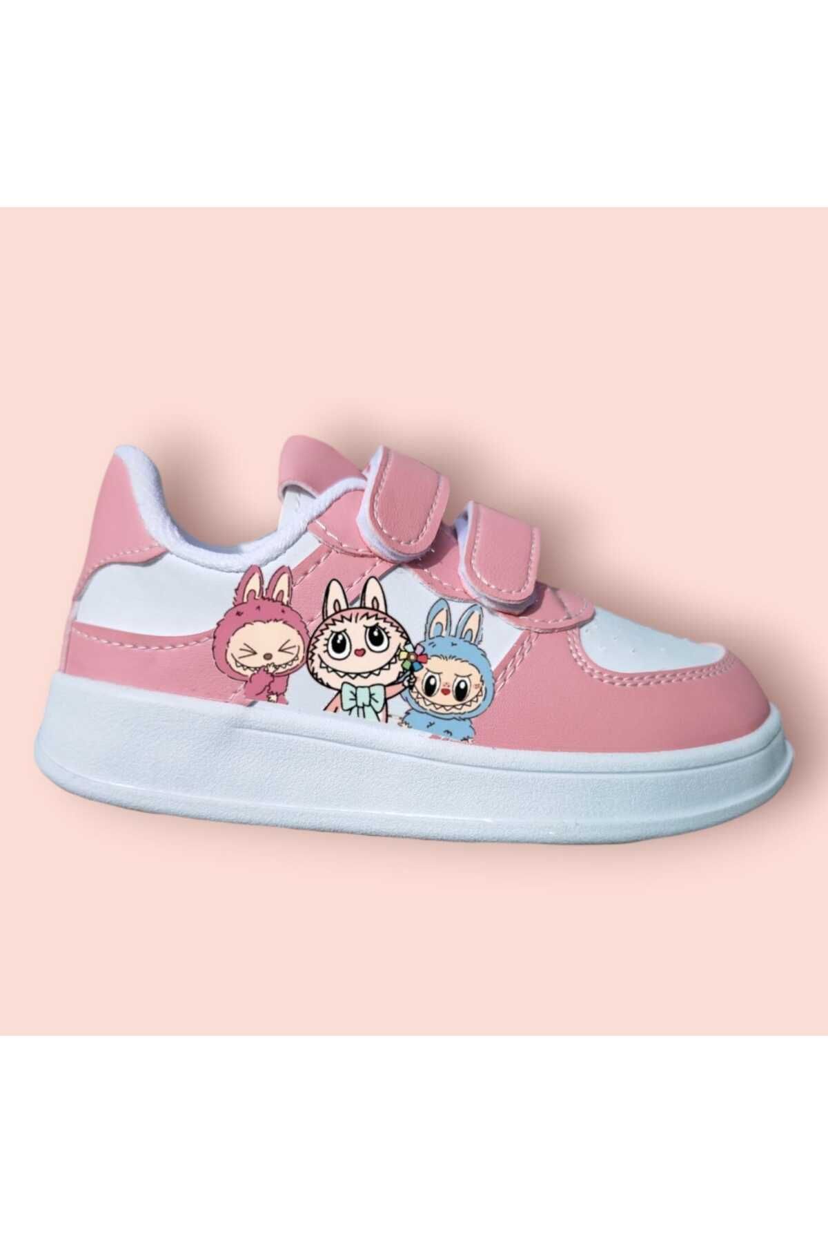 bhk desing Çiçekli la bubi baskılı kız çocuk spor ayakkabı sneaker