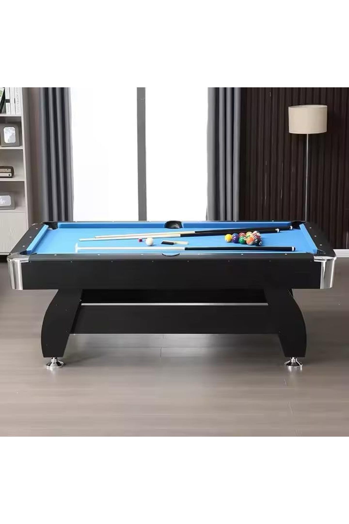 ALBADER-9FT Pool Table, Billiards Table With 2 Cue Sticks, Set Ball, Rack, Game Table 8