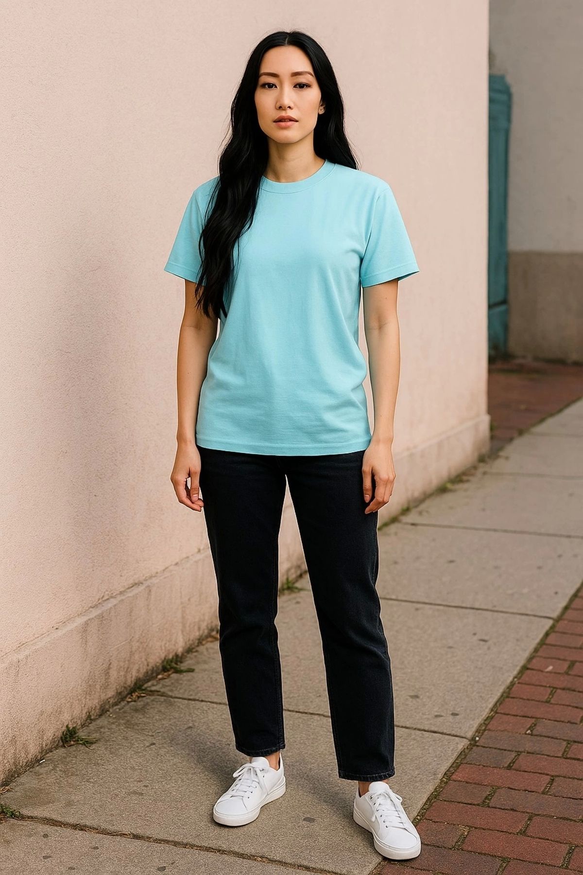 TB Terzi Bey Regular Kalıp Kadın - Erkek Unisex Basic Tişört Turkuaz