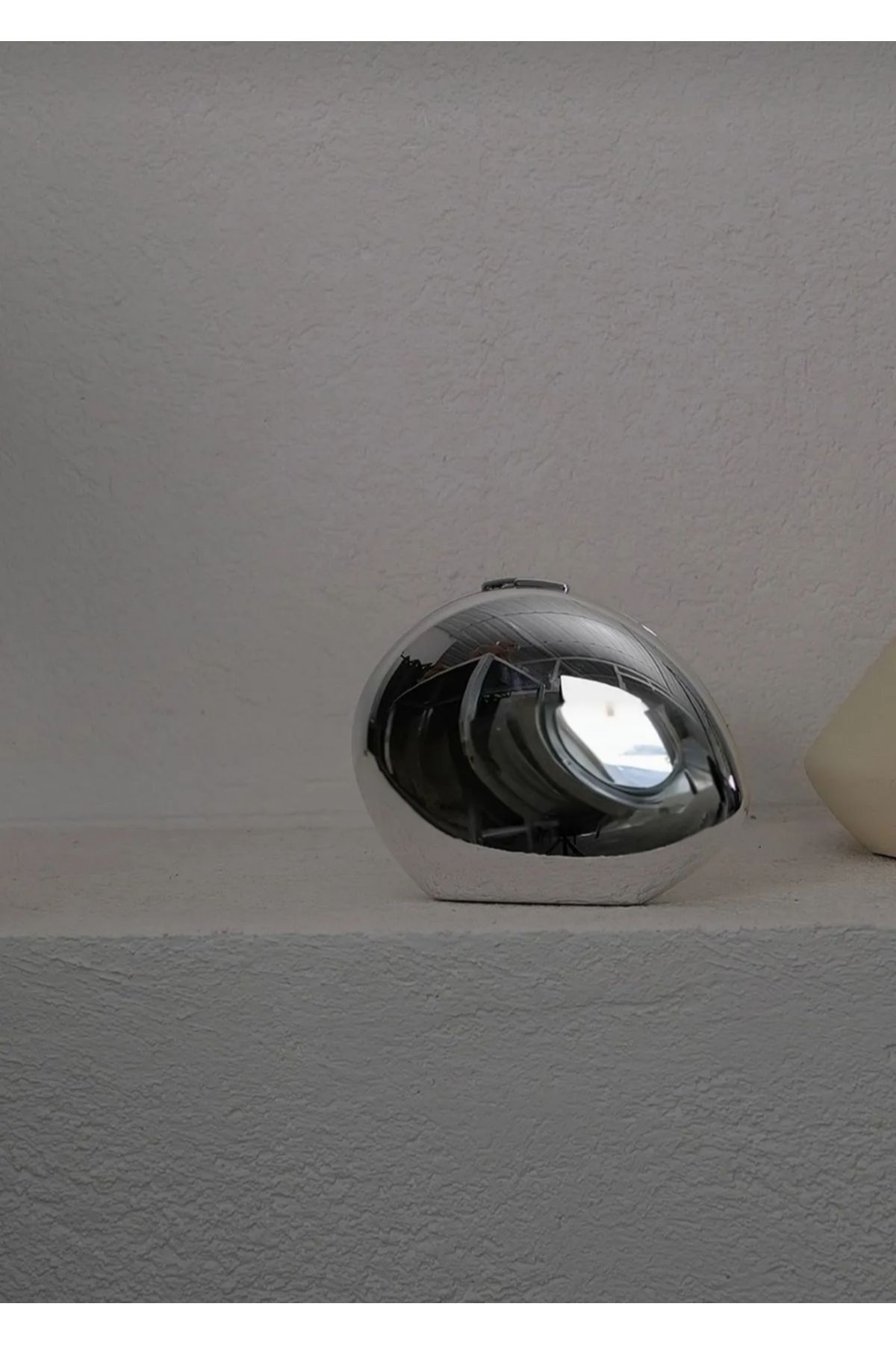 Twin KADIN GÜMÜŞ METAL DAMLA MODEL ZİNCİR ASKILI ABİYE ÇANTA