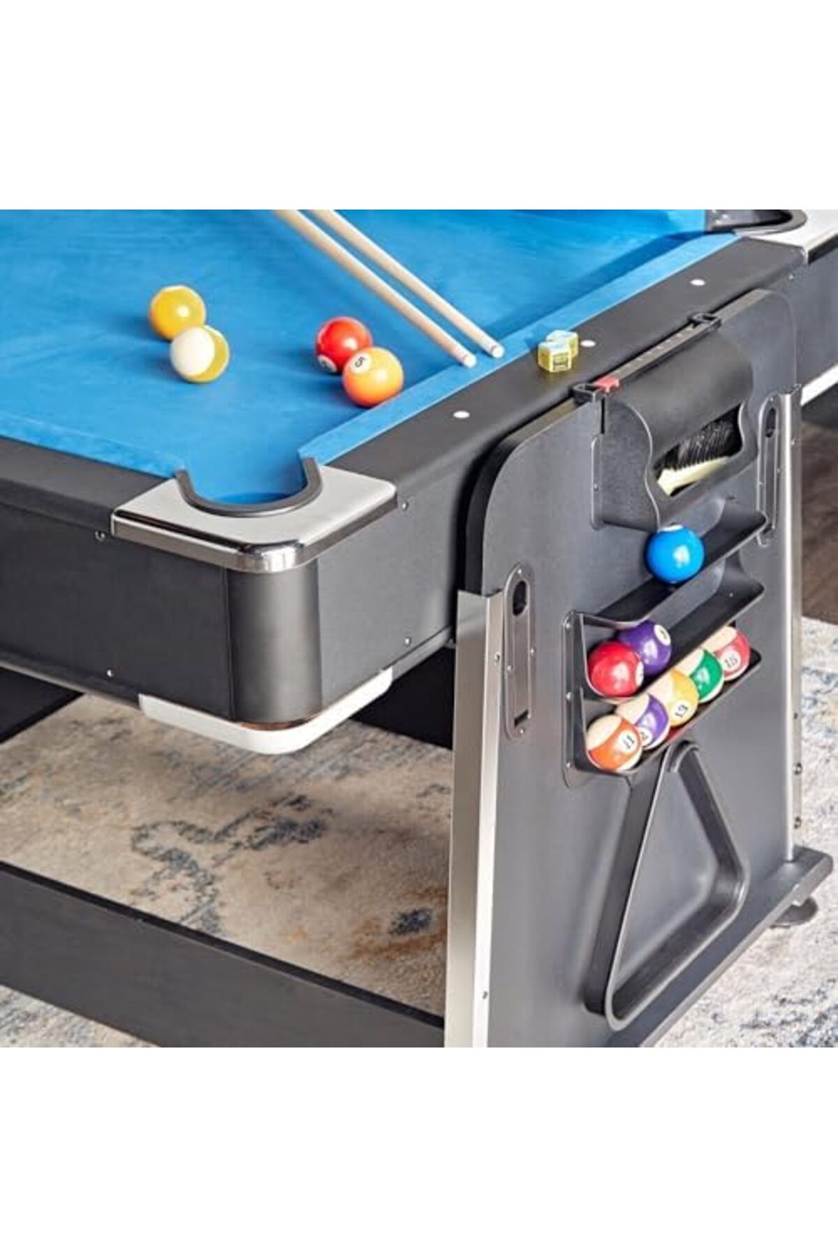 ALBADER-, 7FT 4 in 1 Multi Functional Pool Billiard Table + Air Hockey + Tennis Table + Dinning Table 8