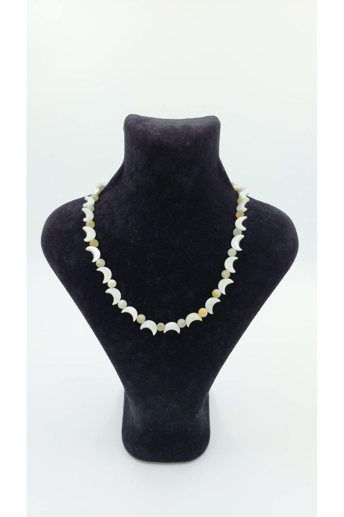 R G Handmade Design “Gün Batımı Suları” Akuamarin & Hilal Taşlı Kolye