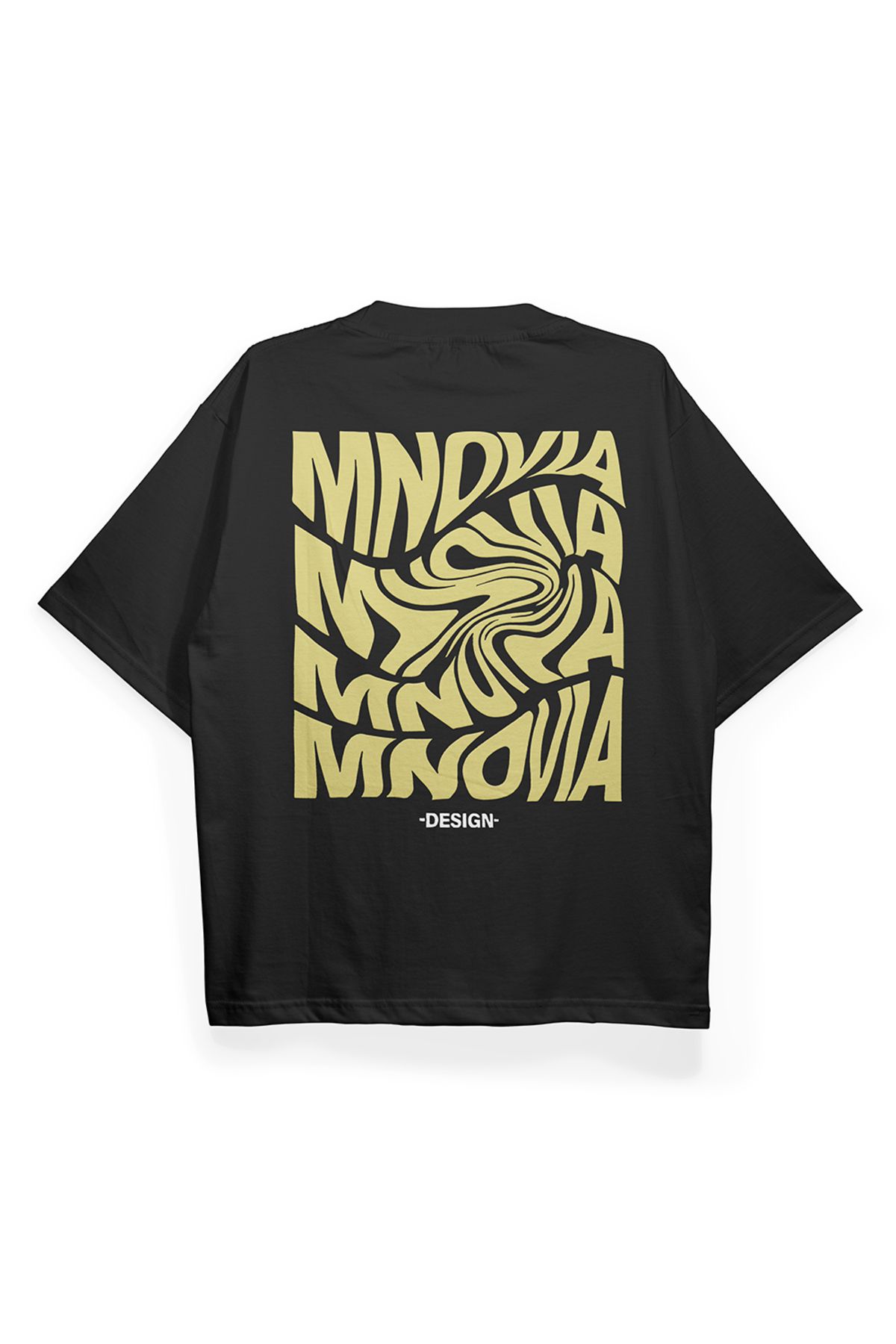 Pinned Unisex Mnovia Baskılı Beyaz Oversize Tişört | Arka ve Ön Baskılı Pamuk Yazlık Erkek Kadın Tshirt