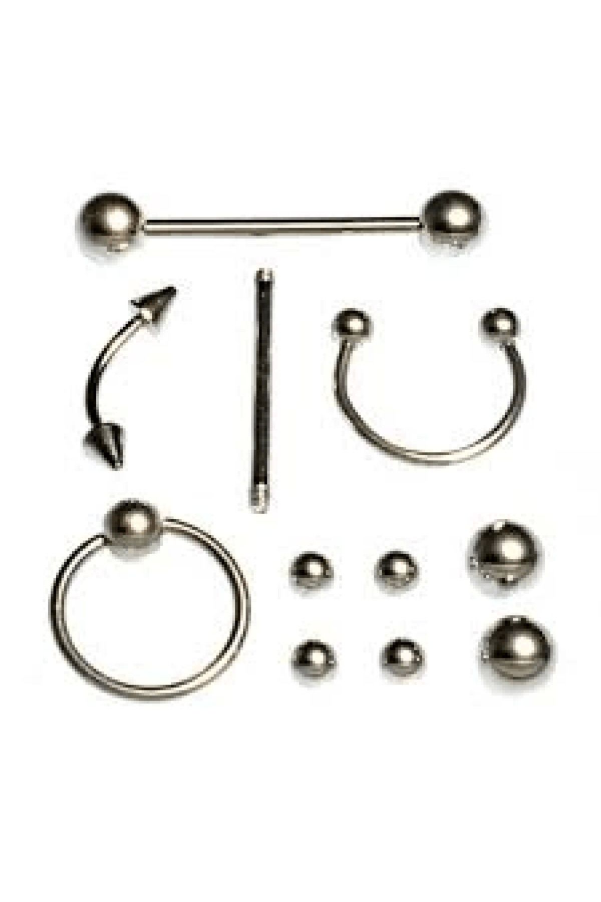 maarketim 11 Parça Piercing (cerrahi Çelik) Ve Piercing Topu Seti Piirsing