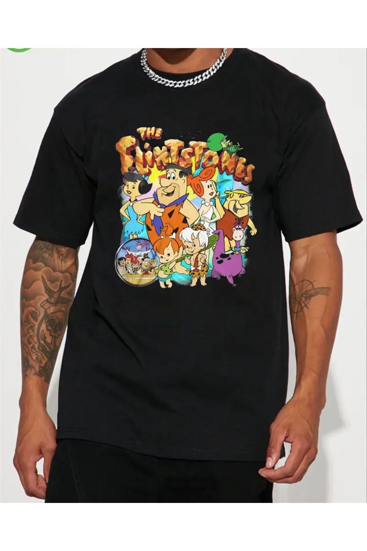 qubo sportswear & company qubo Unisex Oversize Baskılı Pamuklu Bisiklet Yaka Kısa Kollu SİYAH T-shirt