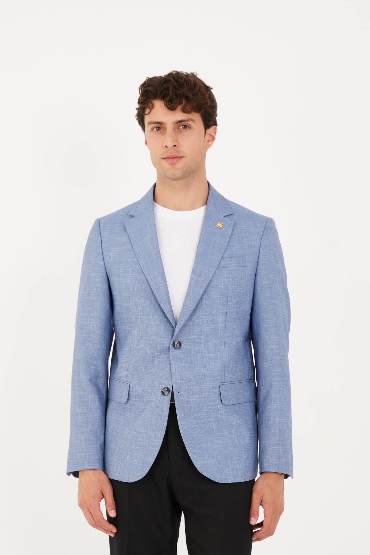 The Tailor Classics Çift Yırtmaçlı Dokulu Blazer Ceket