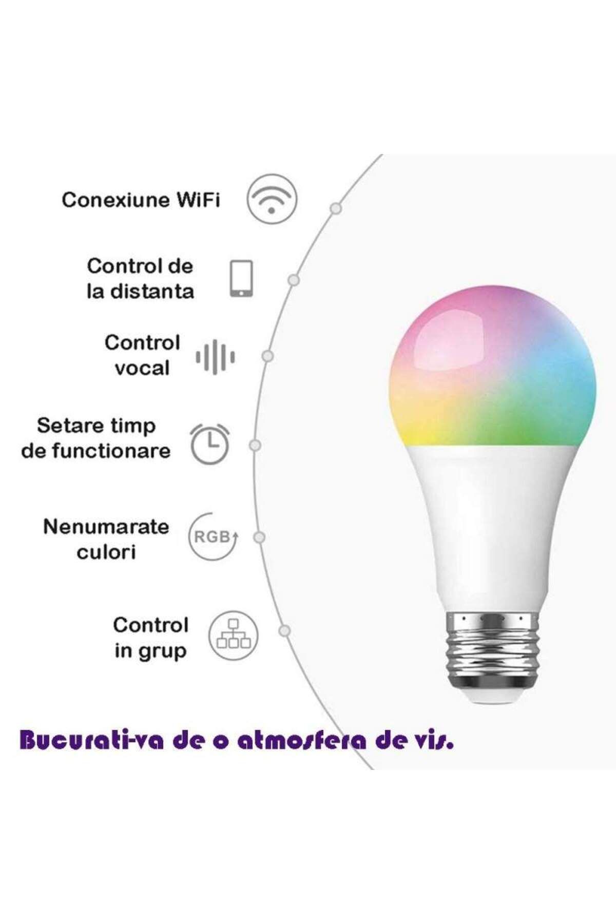 SIKS-P3 Smart RGB LED Bulb, Wi-Fi, E27, 10W, Voice Control, Compatible with Google Assistant 8