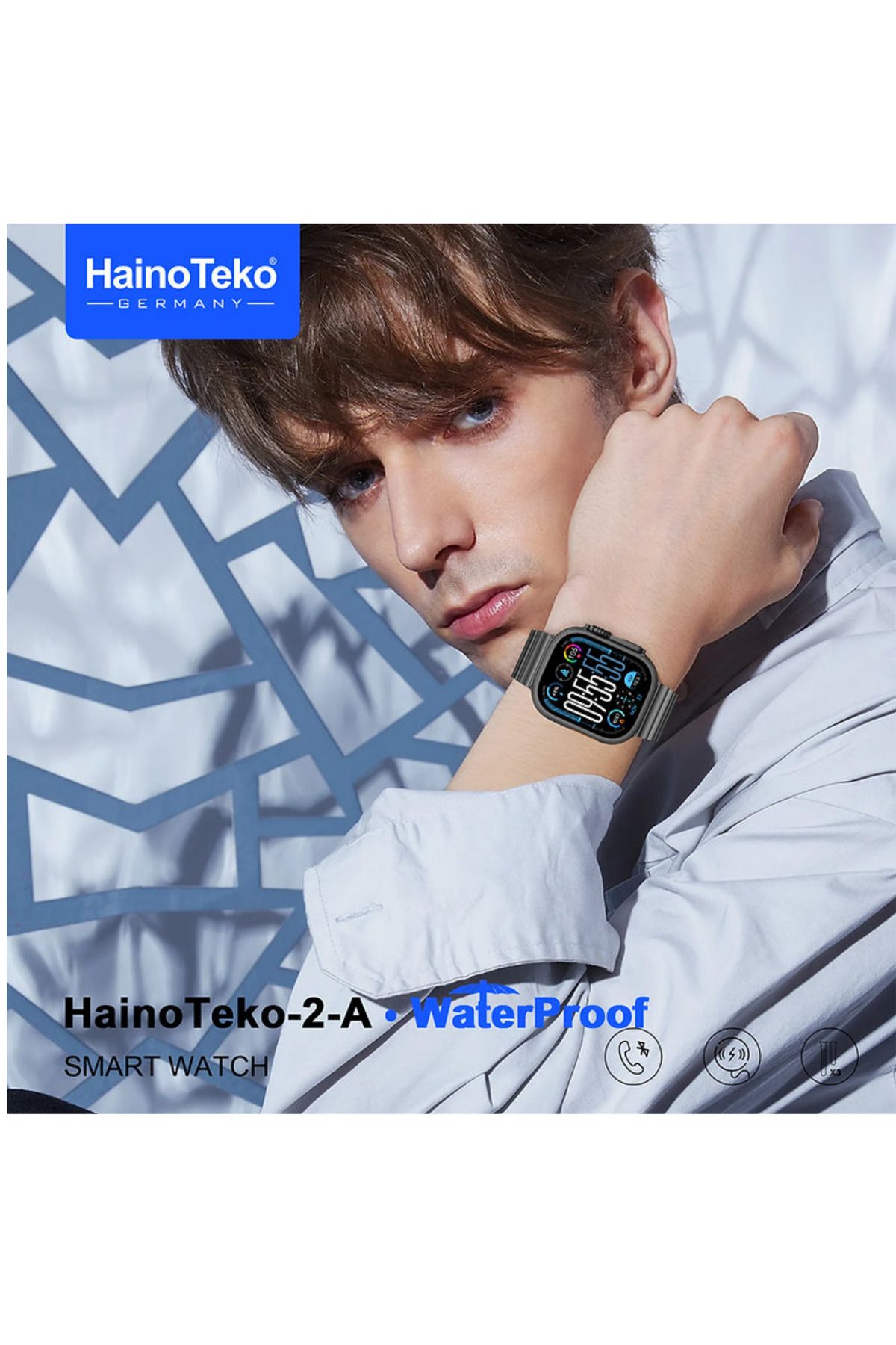 BellaThec Hainoteko Akıllı Saat Germany Ultra 2A 49MM Su Geçirmez 3 Kordonlu Uzun Ömürlü Şarj