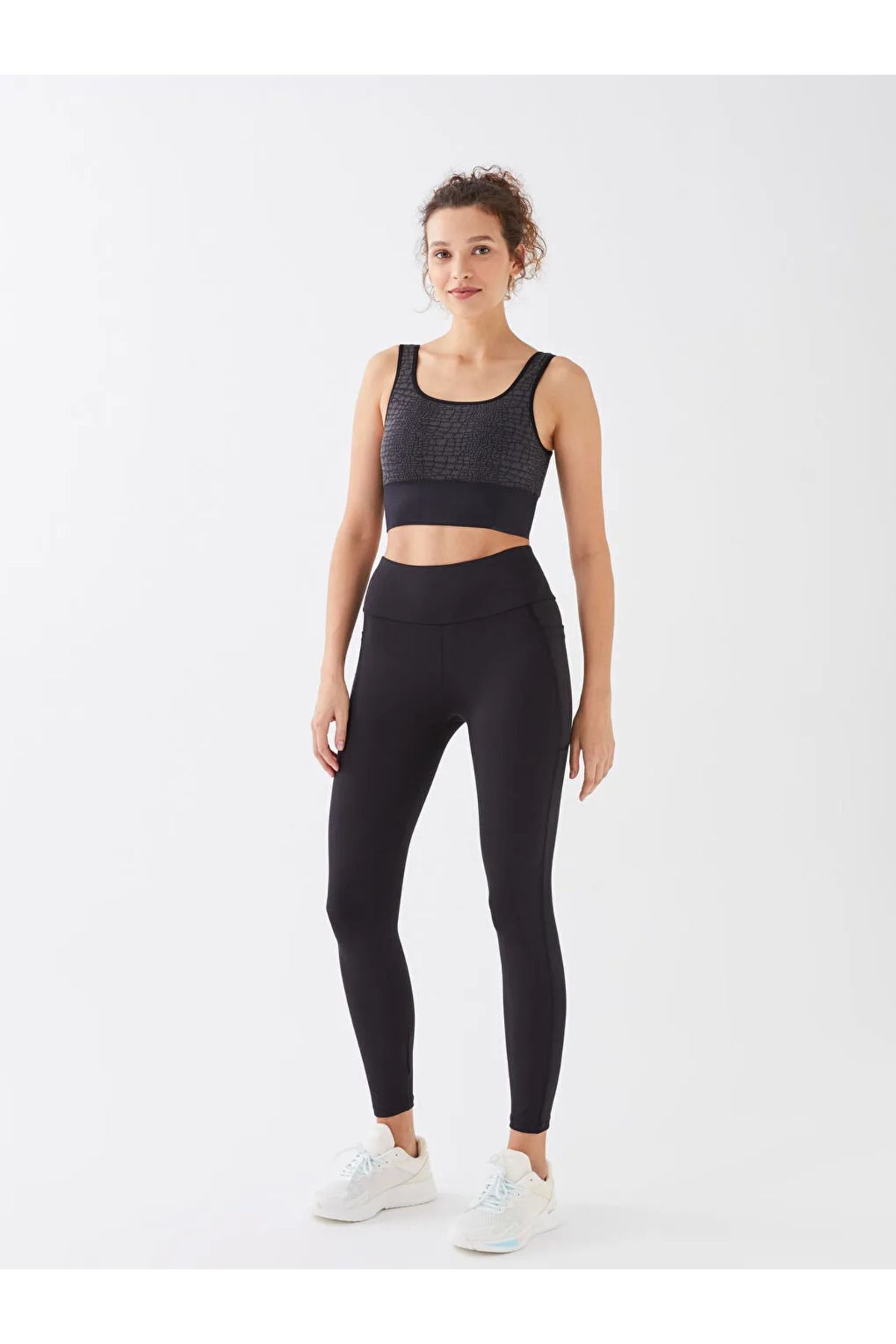 LC Waikiki XSIDE ACTIVE Siyah Kadın Beli Lastikli Düz Spor Tayt