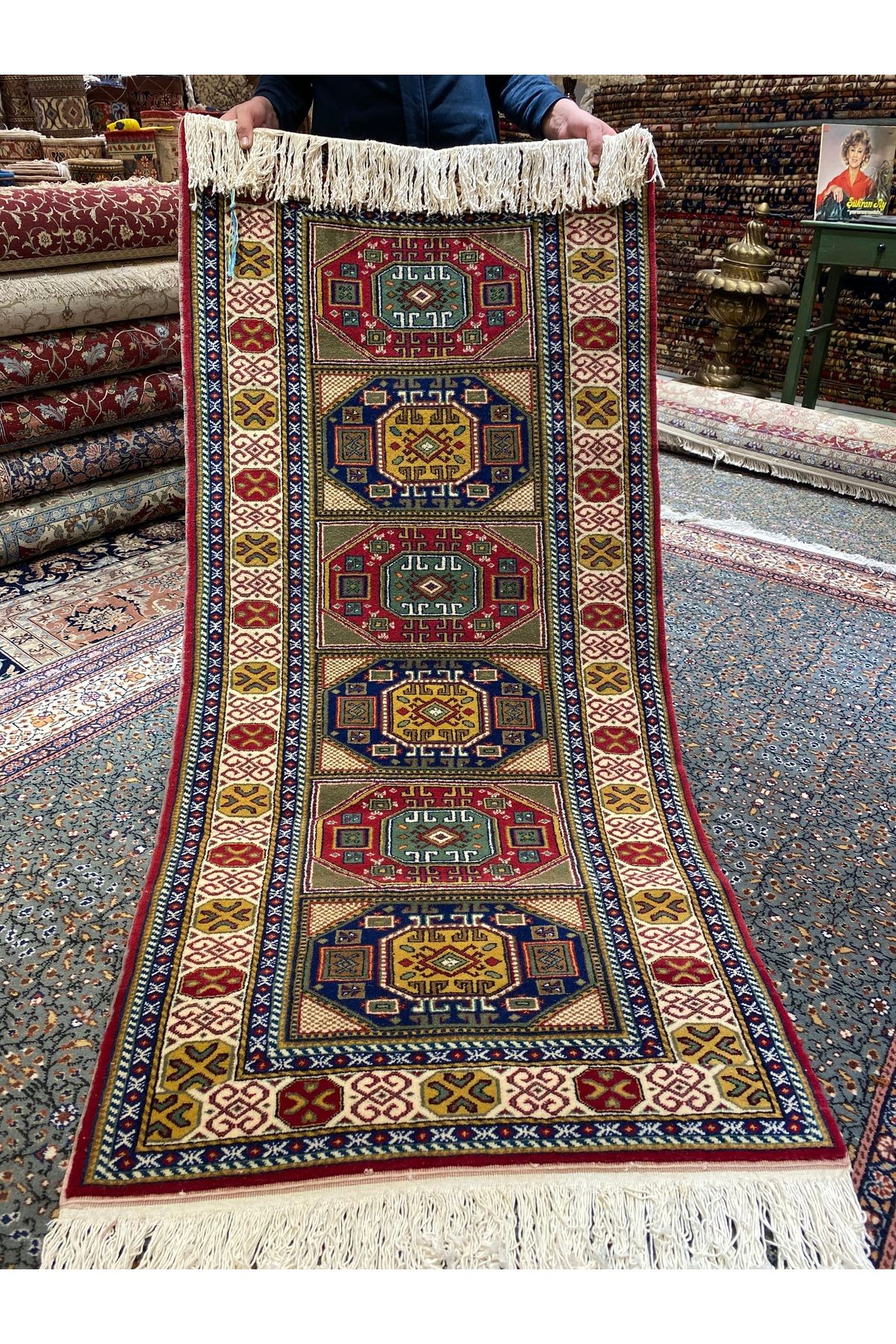 RD RAMAZAN DAĞ EL HALI SANATI El Dokuma Kayseri Saf model Yolluk Ebat 200x90