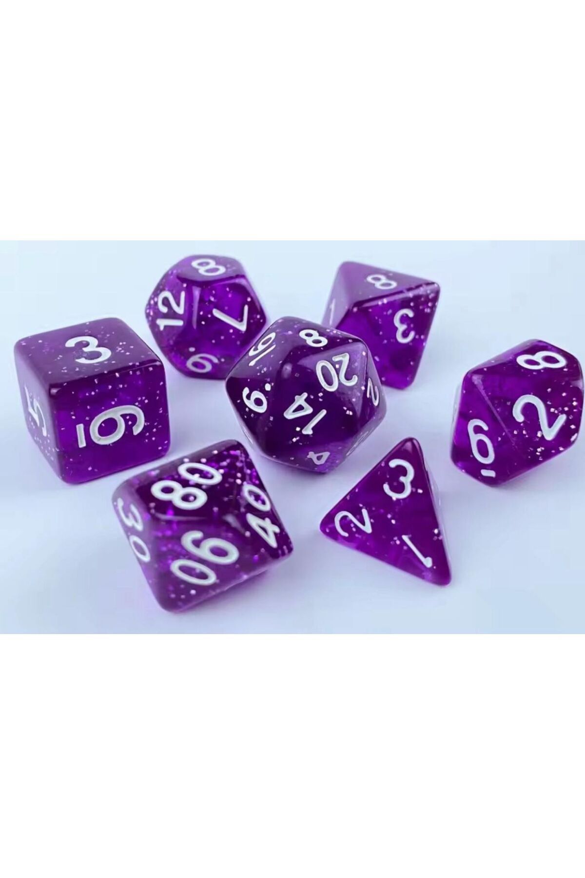 zerzembe DND Frp Zar Seti 7li Set Dnd Zarı Dungeons And Dragons Masaüstü Oyun Zarı Şeffaf sımlı