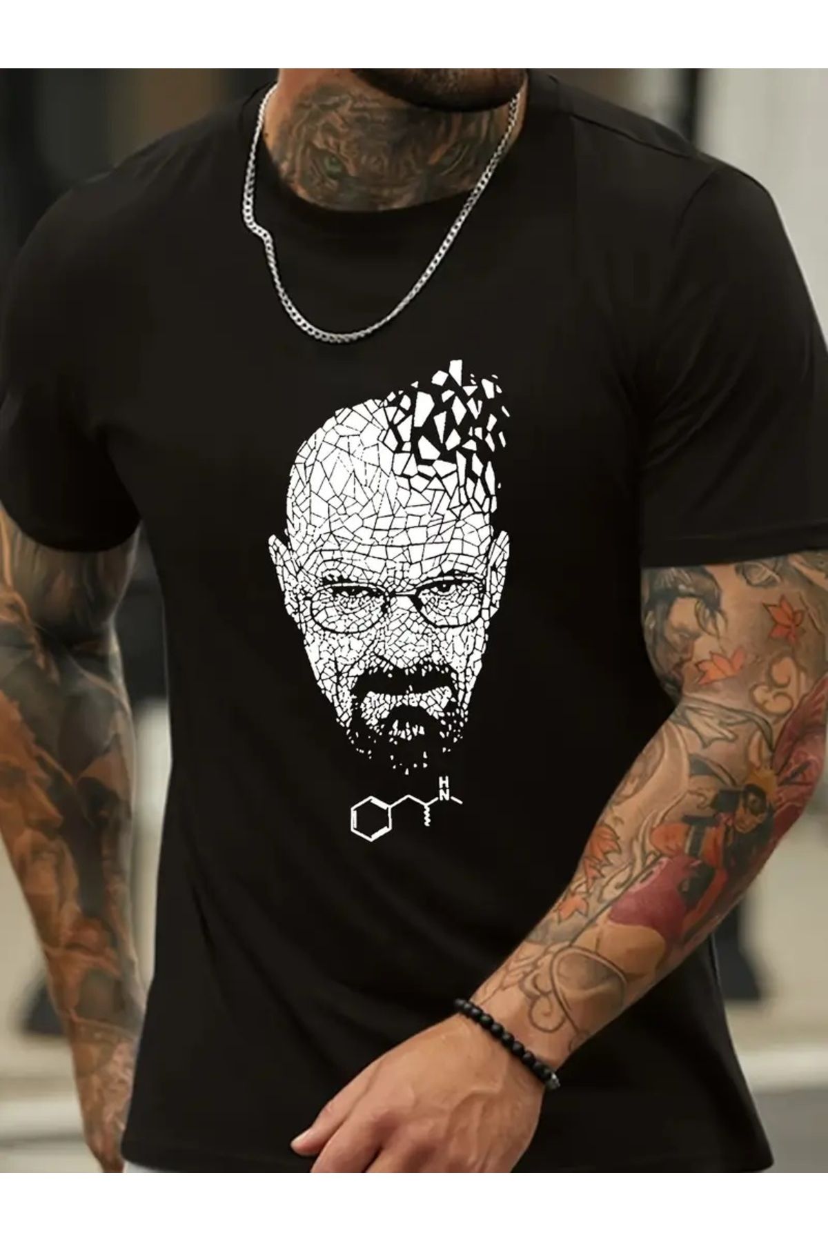 qubo sportswear & company qubo Unisex Oversize Baskılı Pamuklu Bisiklet Yaka Kısa Kollu SİYAH T-shirt