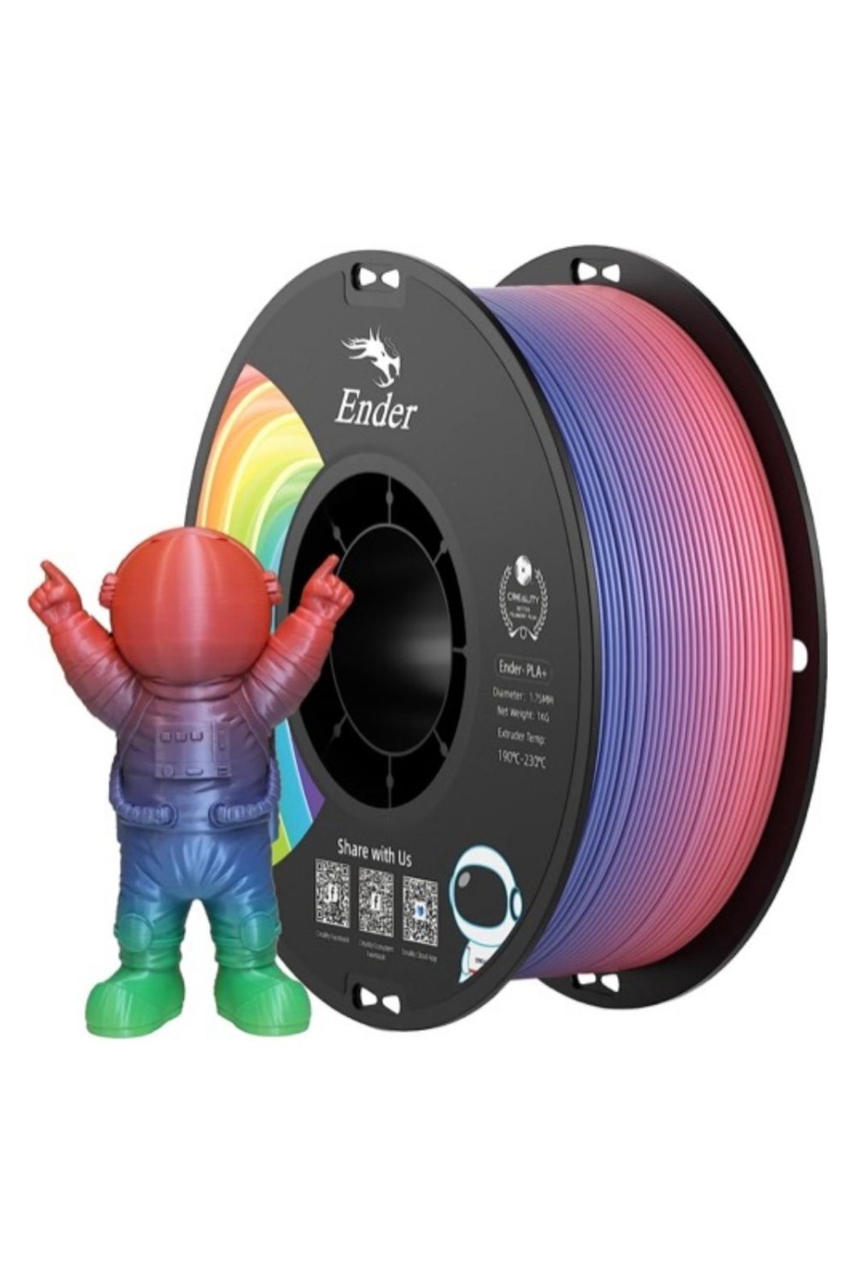 Creality Ender Plus PLA 1.75 mm 1 Kg Gökkuşağı Filament